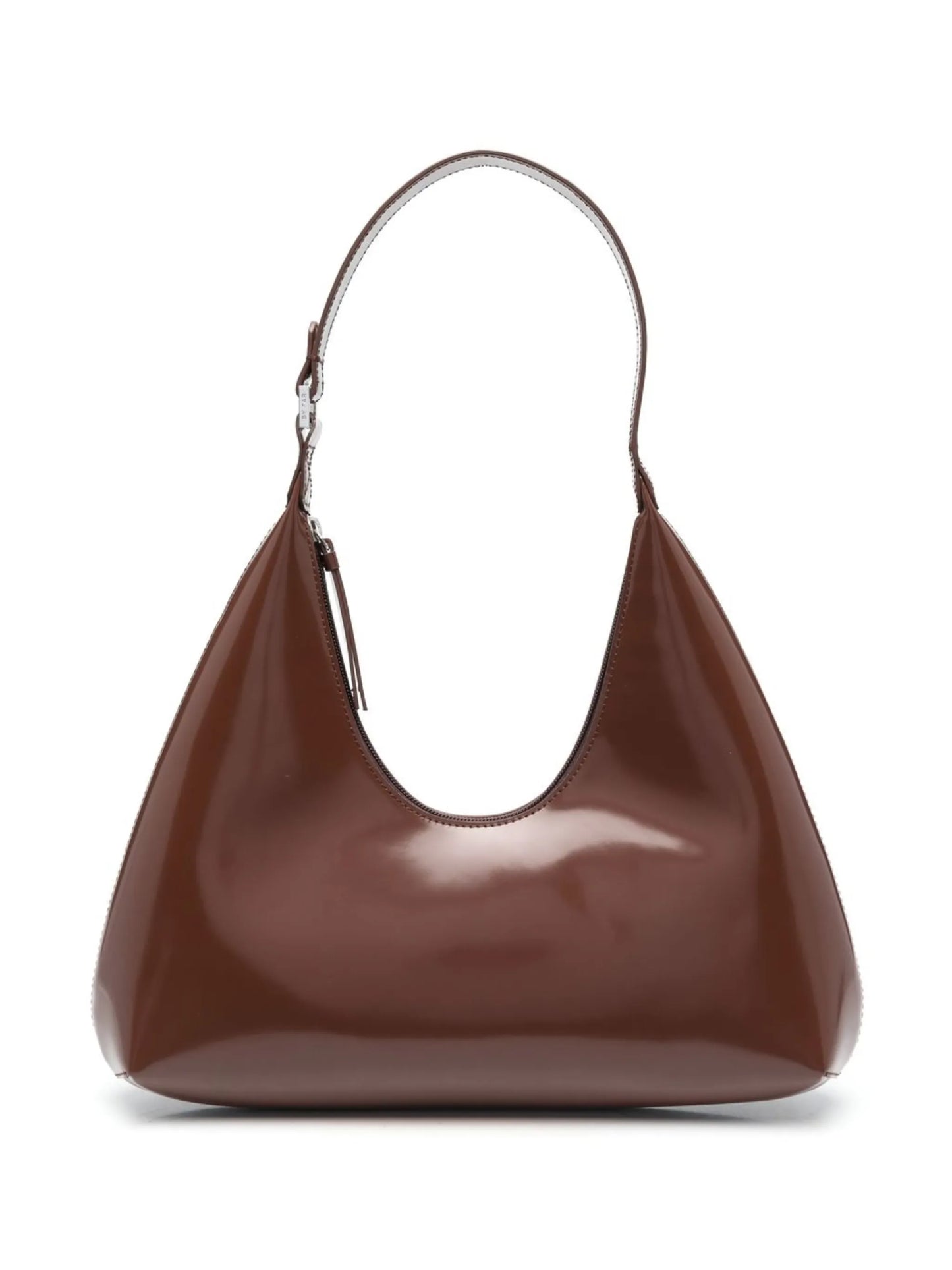 Amber patent-leather shoulder bag