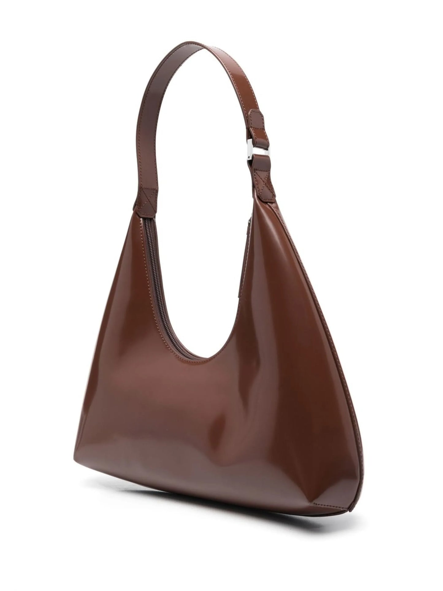 Amber patent-leather shoulder bag
