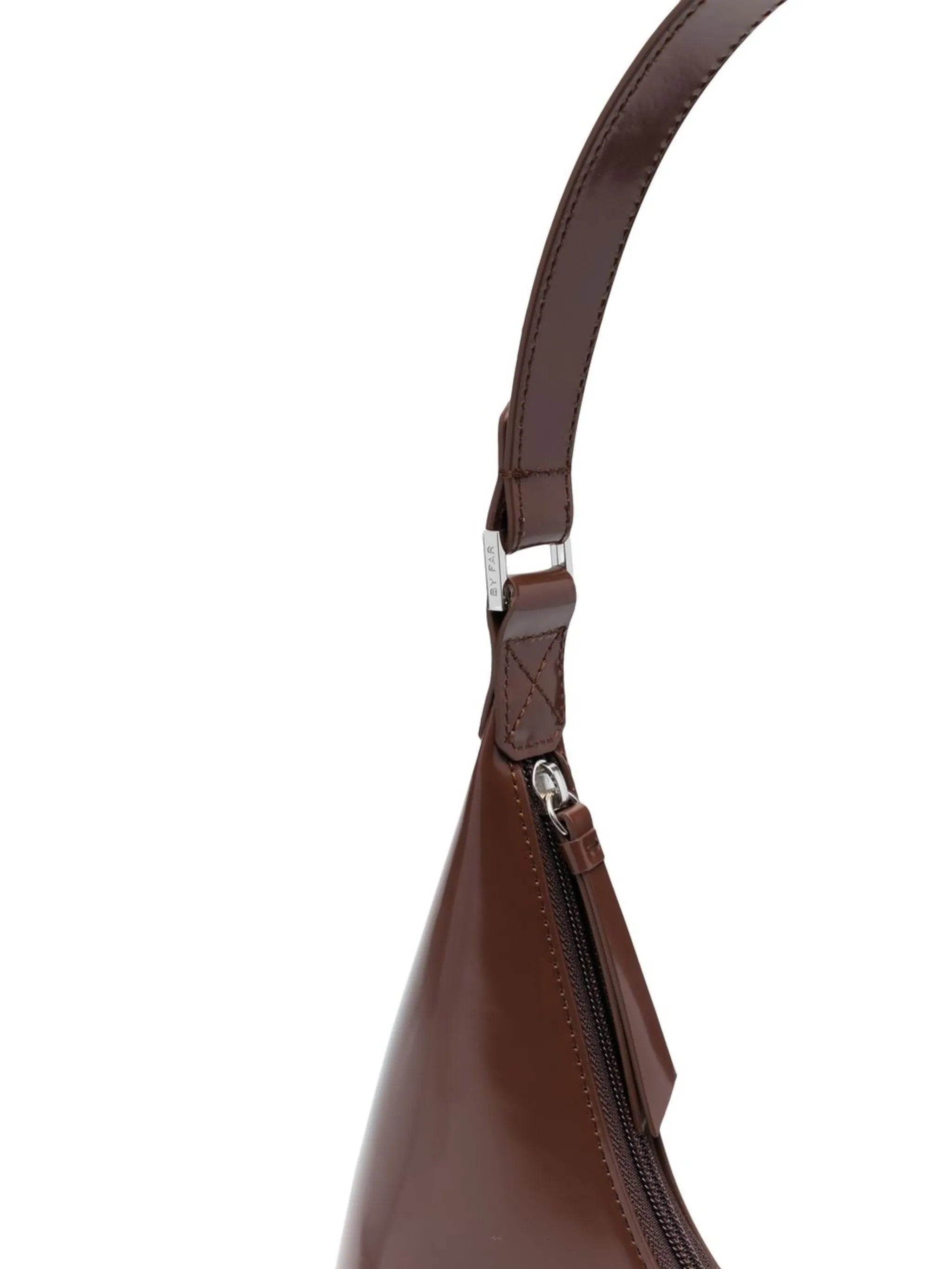 Amber patent-leather shoulder bag