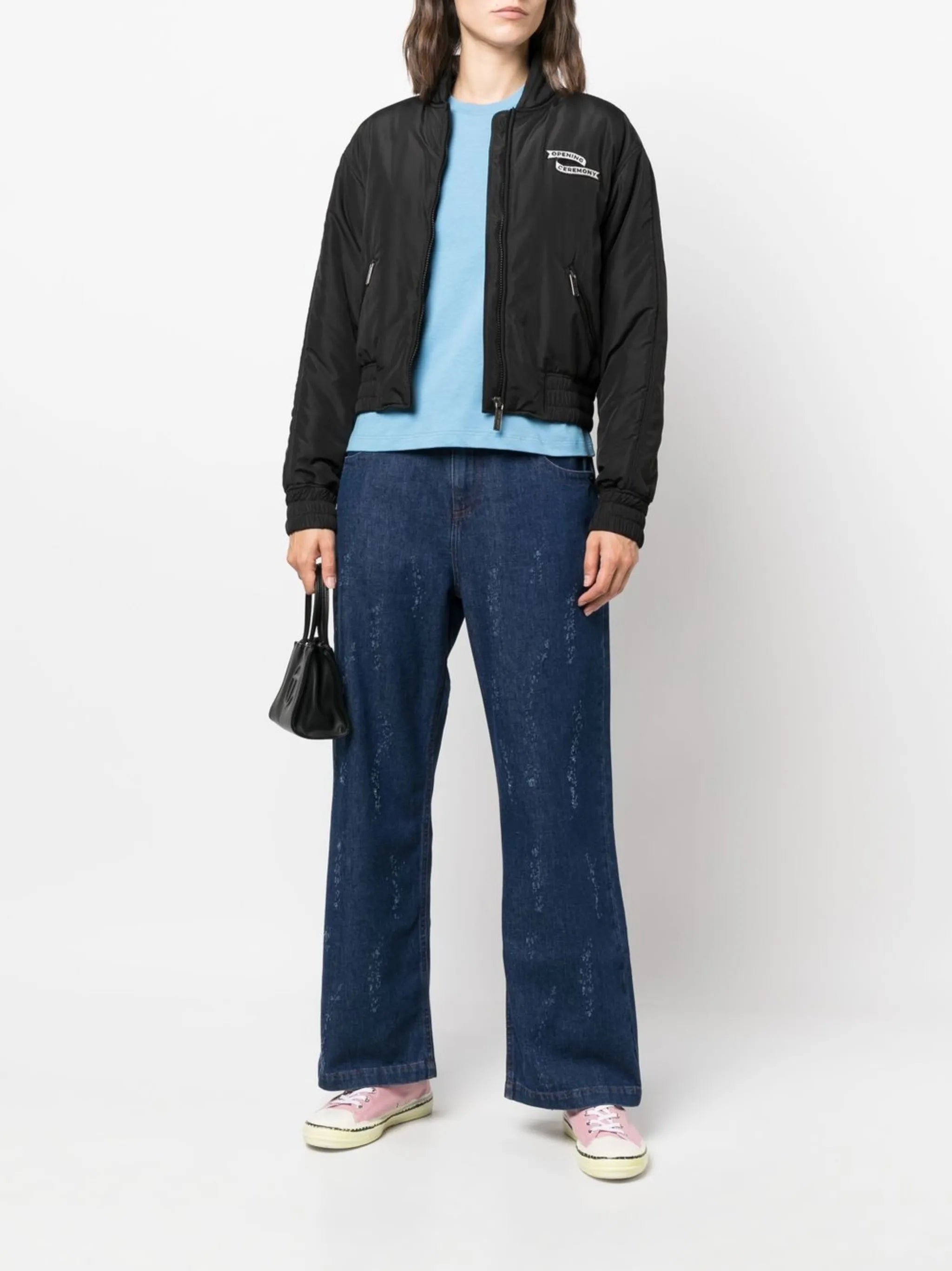 logo-patch bomber jacket