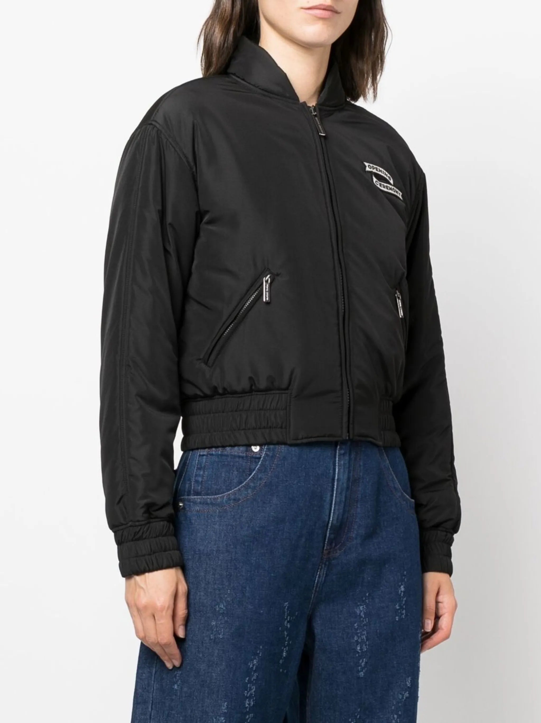 logo-patch bomber jacket