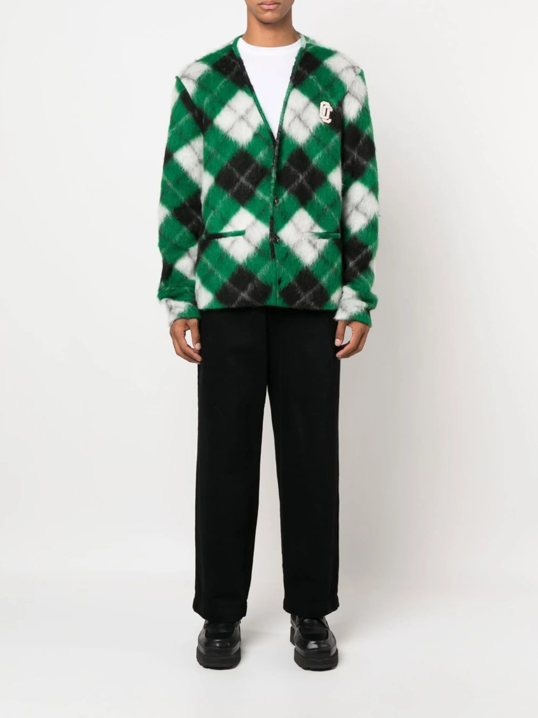 logo-patch cardigan