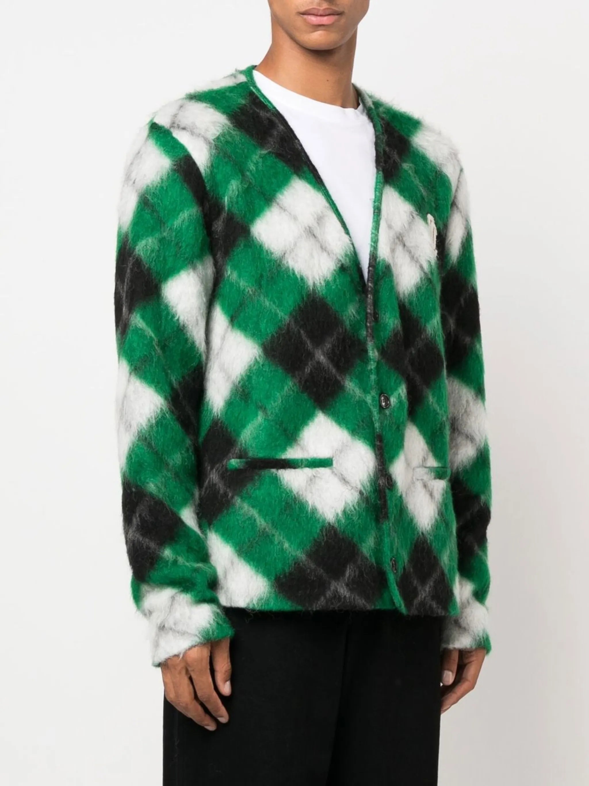 logo-patch cardigan