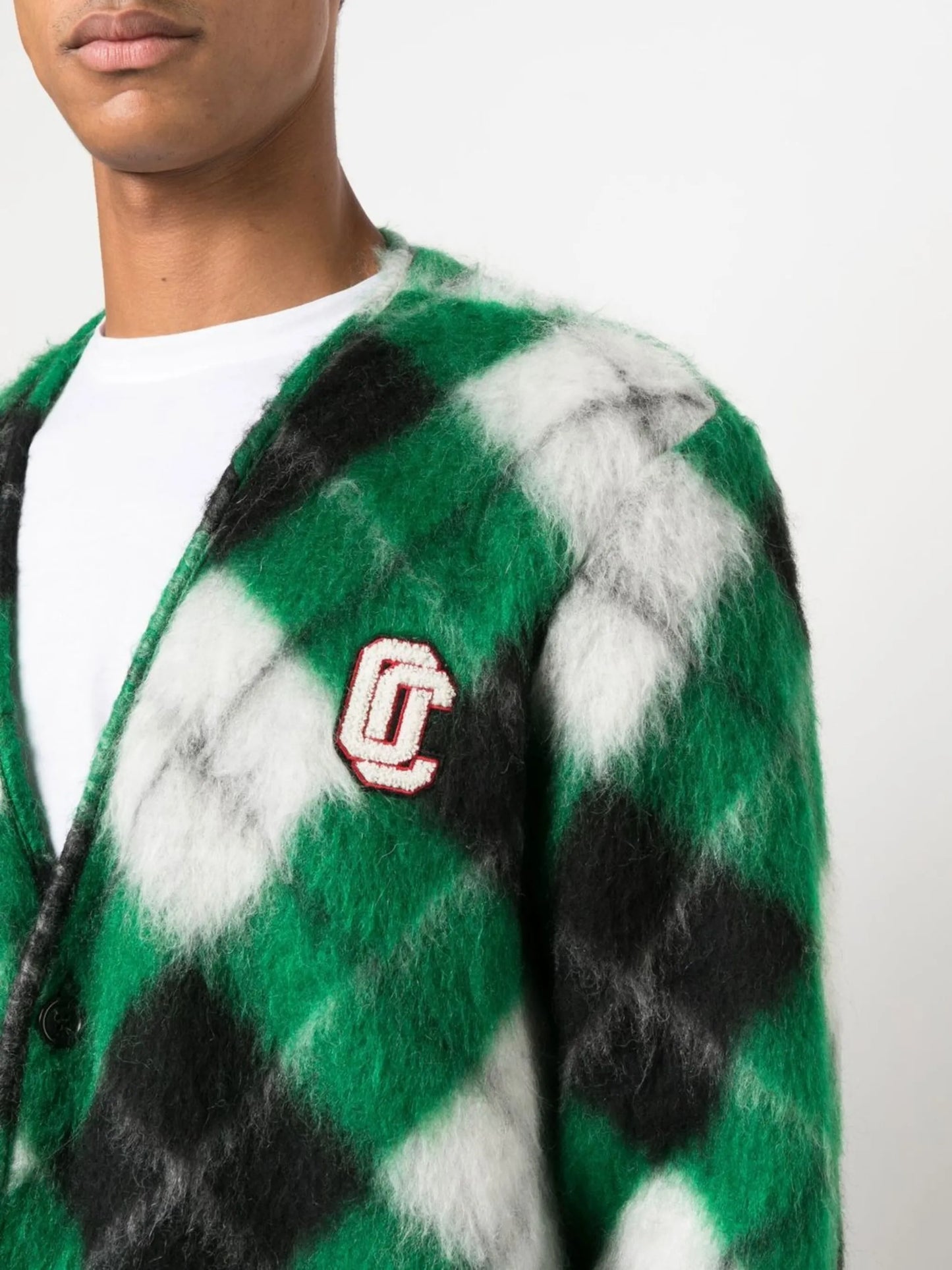 logo-patch cardigan