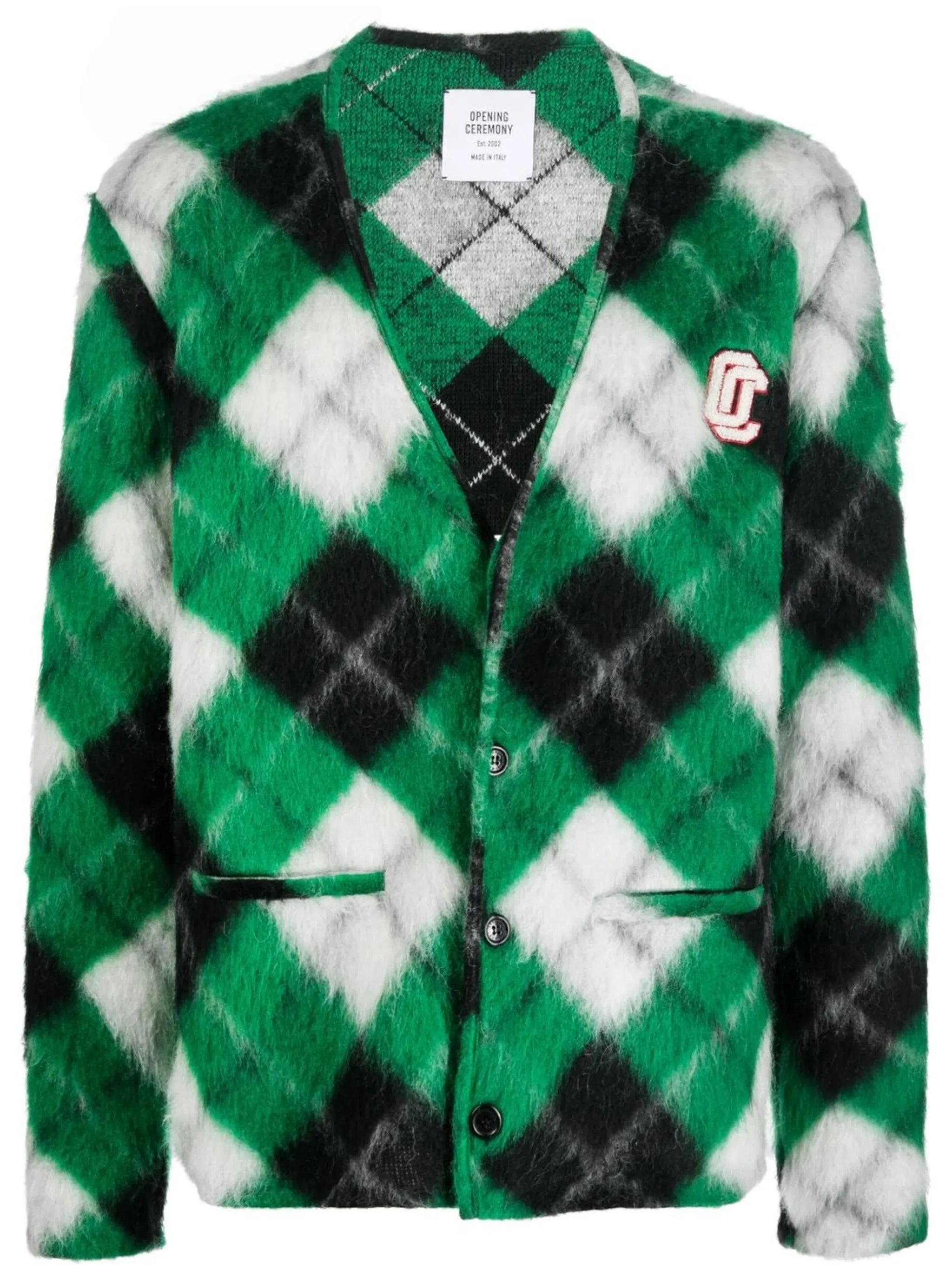 logo-patch cardigan