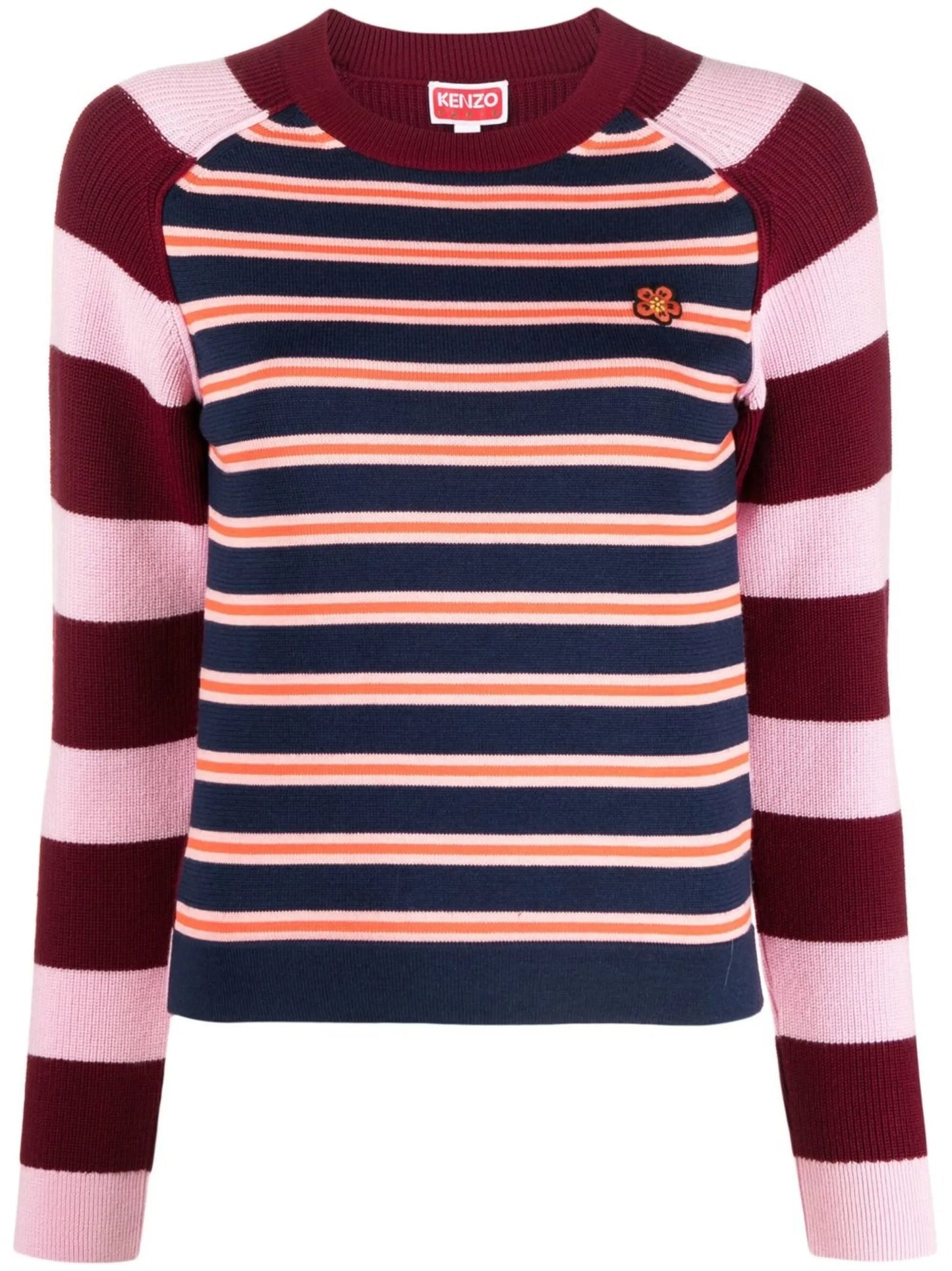Boke Flower-embroidered striped knitted top