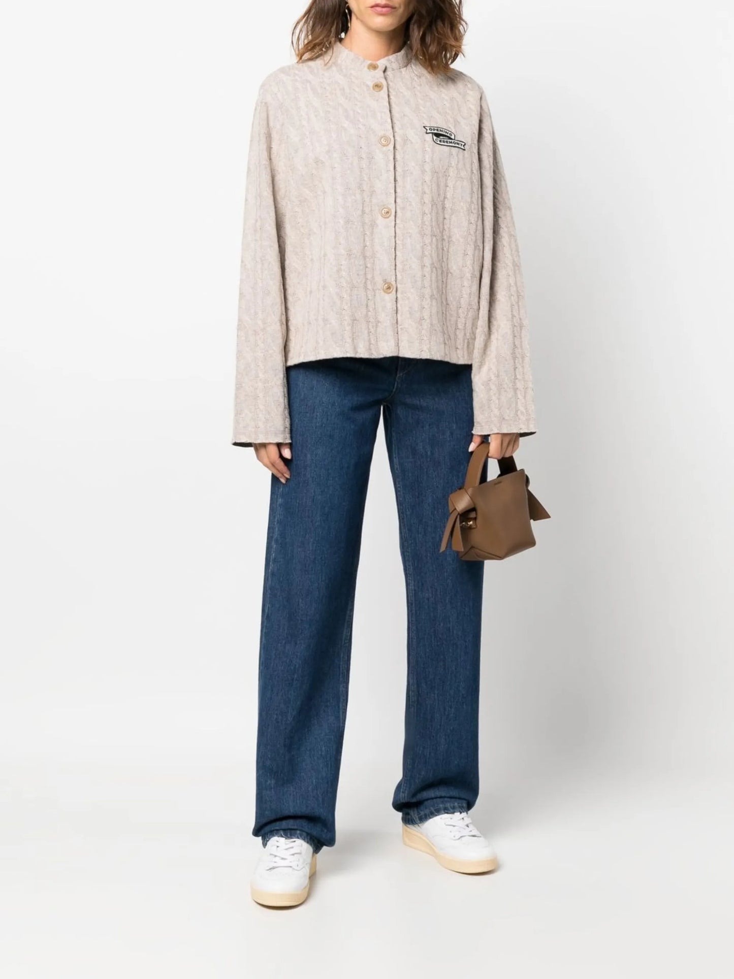 OC Flag bonded-knit cardigan