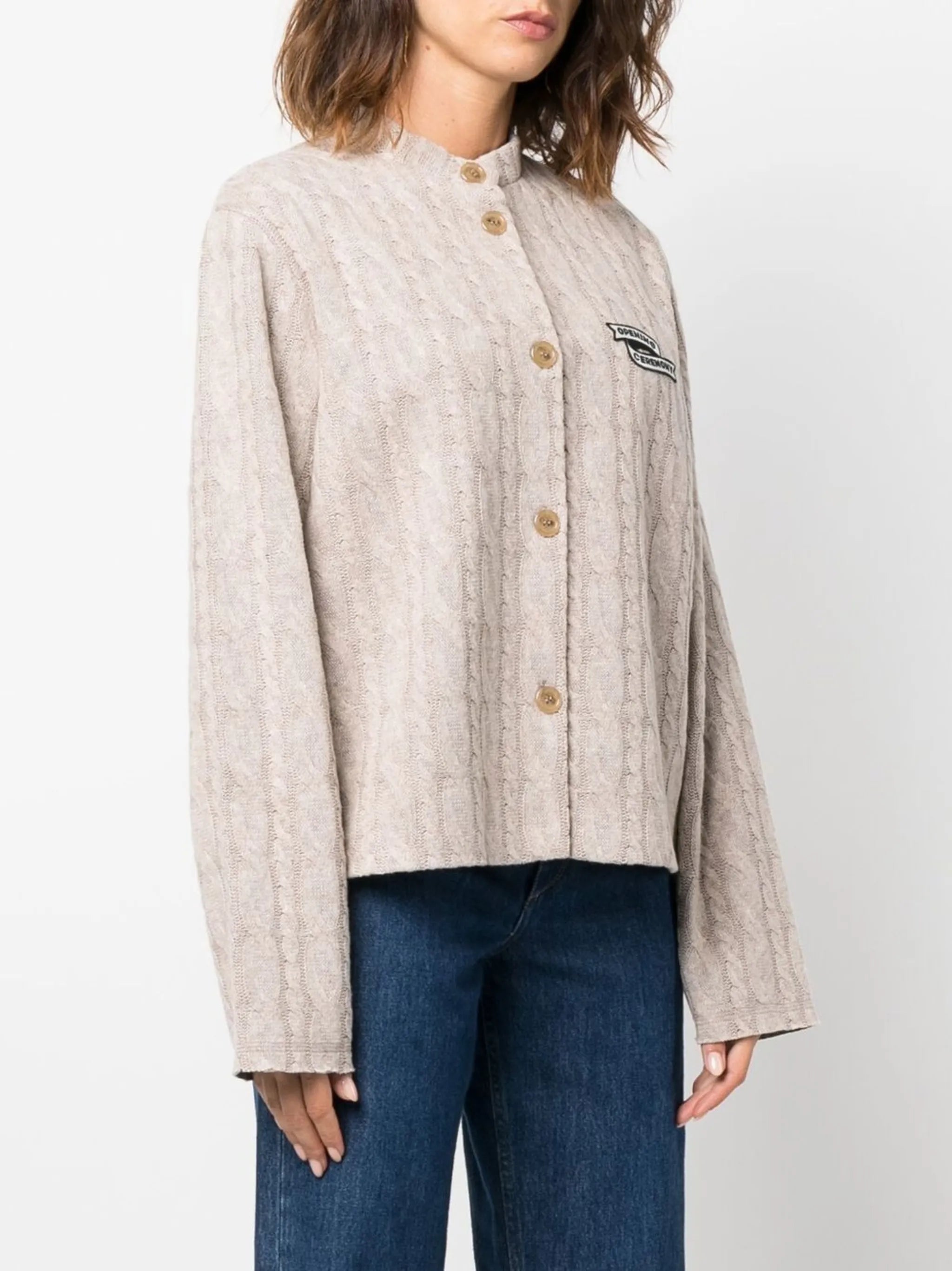 OC Flag bonded-knit cardigan
