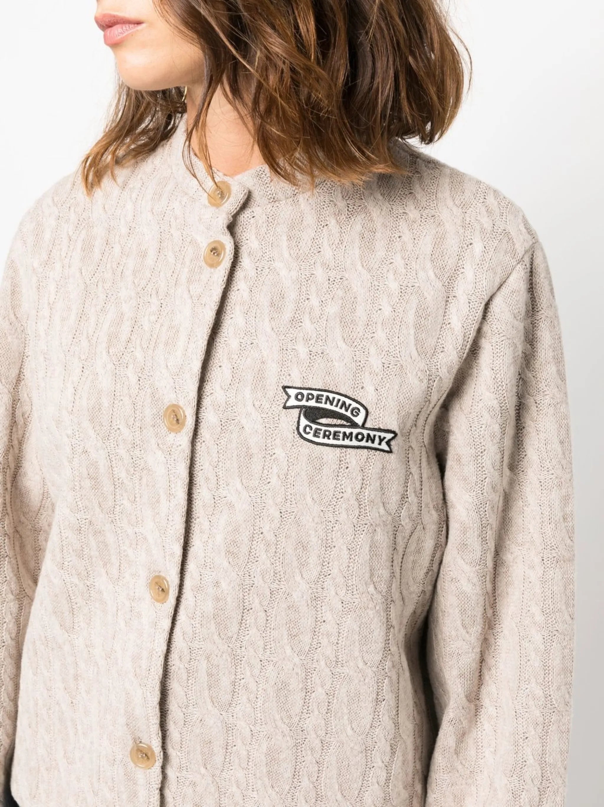 OC Flag bonded-knit cardigan