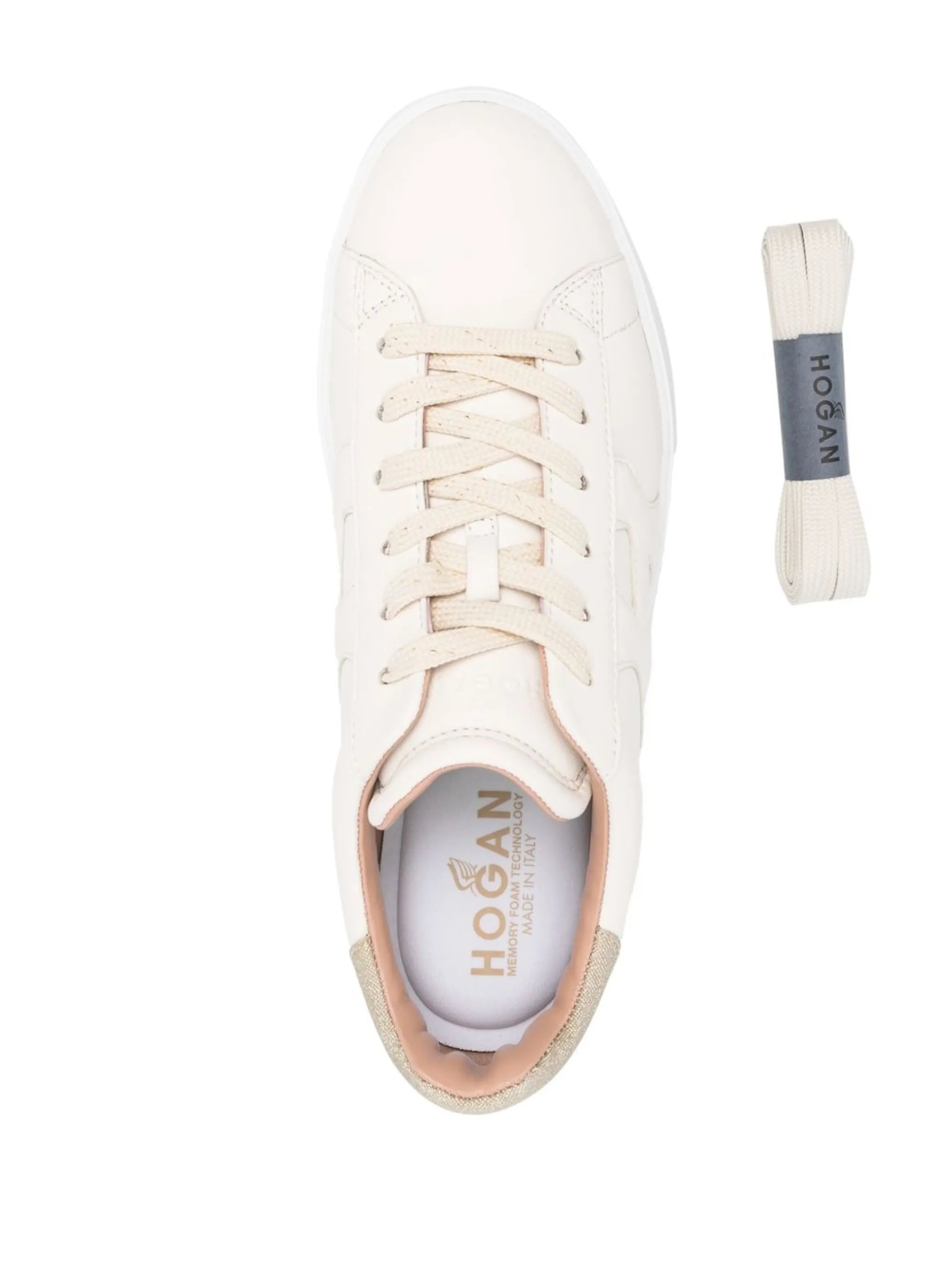 Rebal glitter-detail leather sneakers