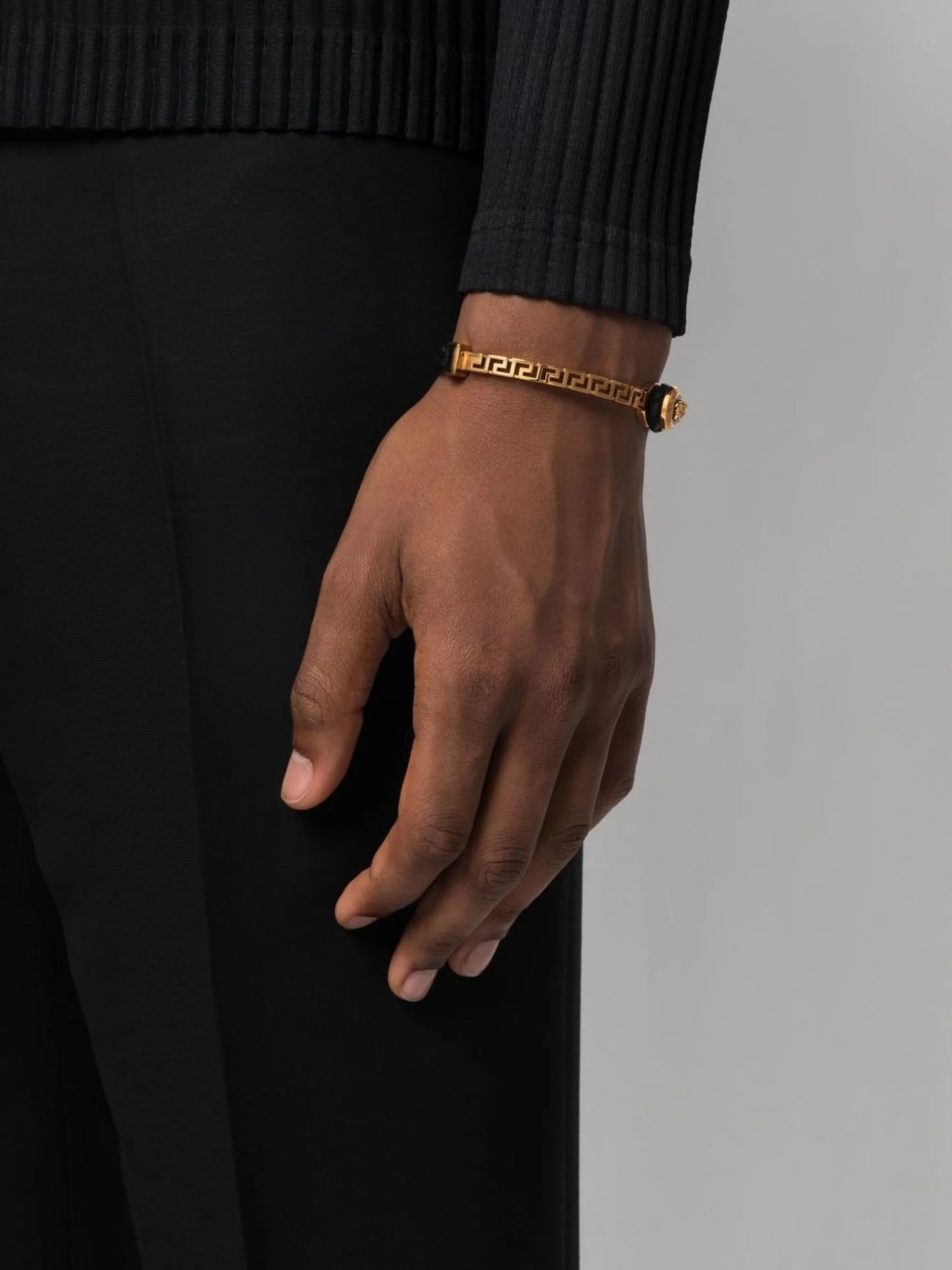 Greca braided leather bracelet
