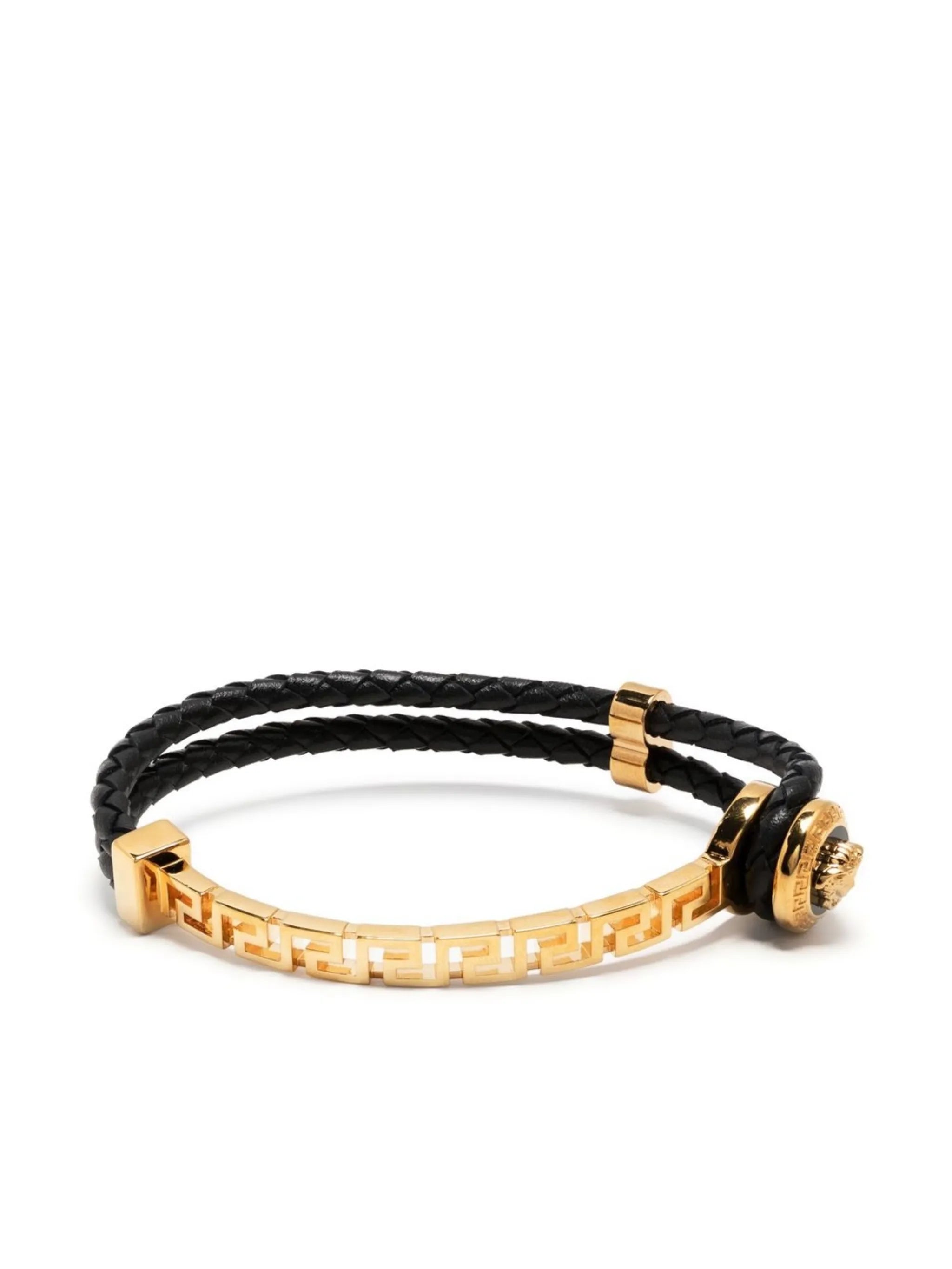 Greca braided leather bracelet