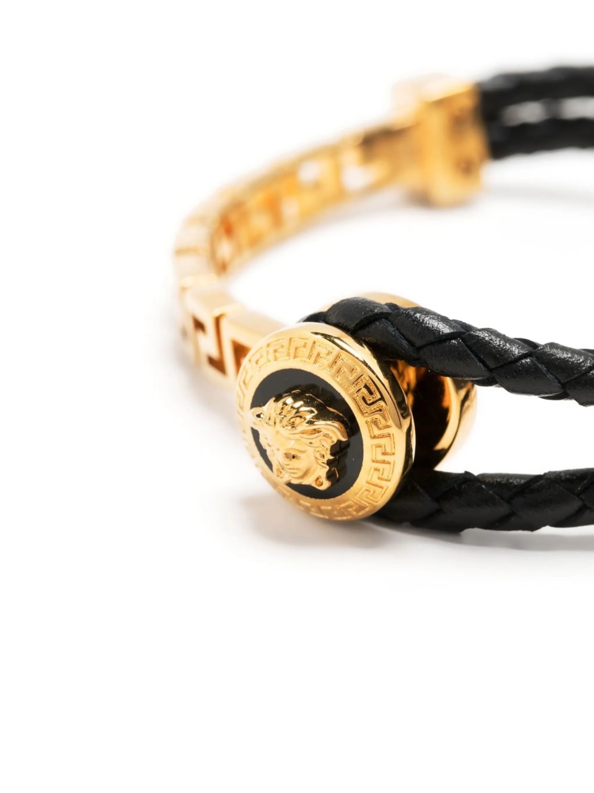 Greca braided leather bracelet