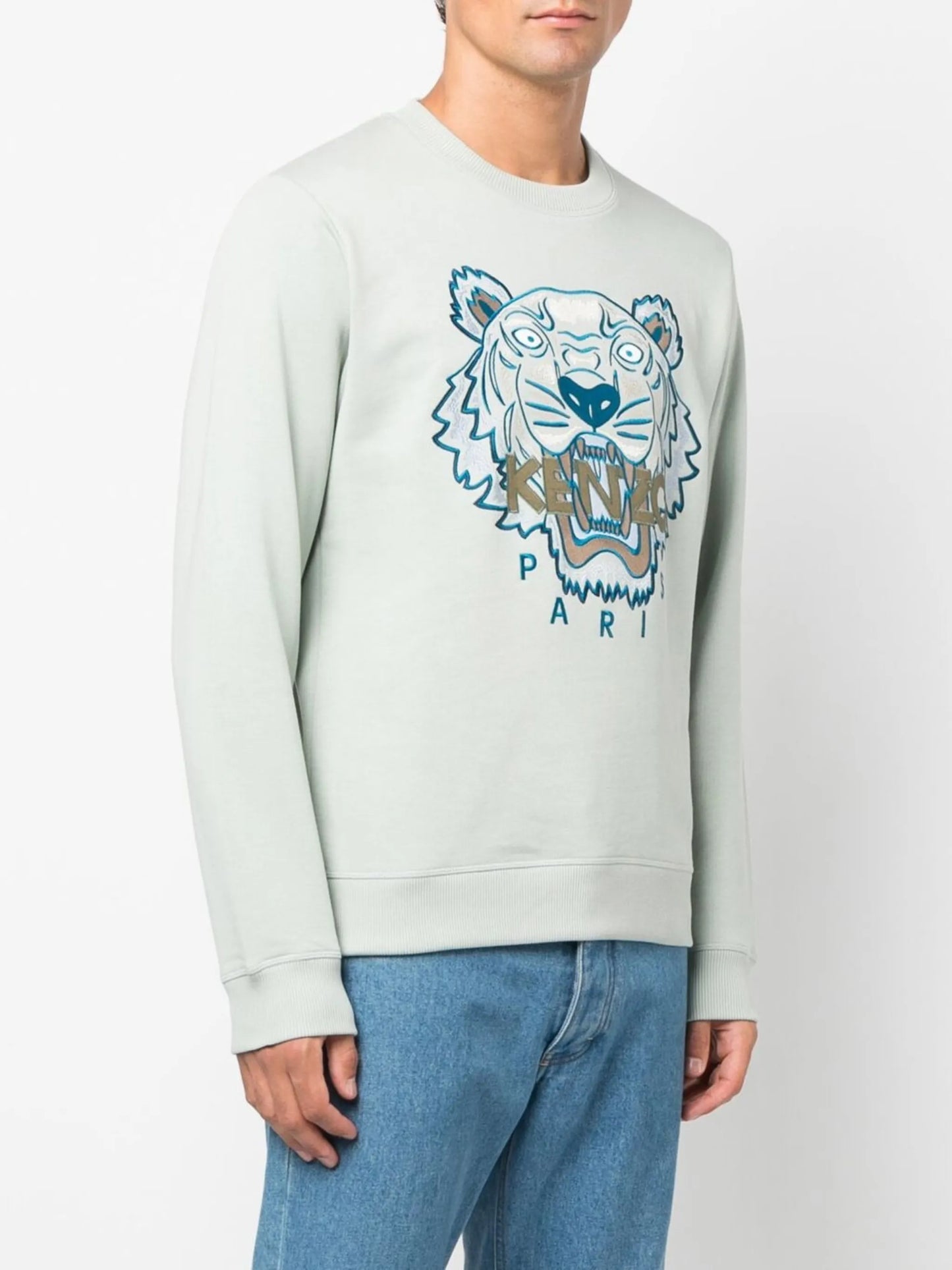 Tiger-print crew-neck sweatshirt