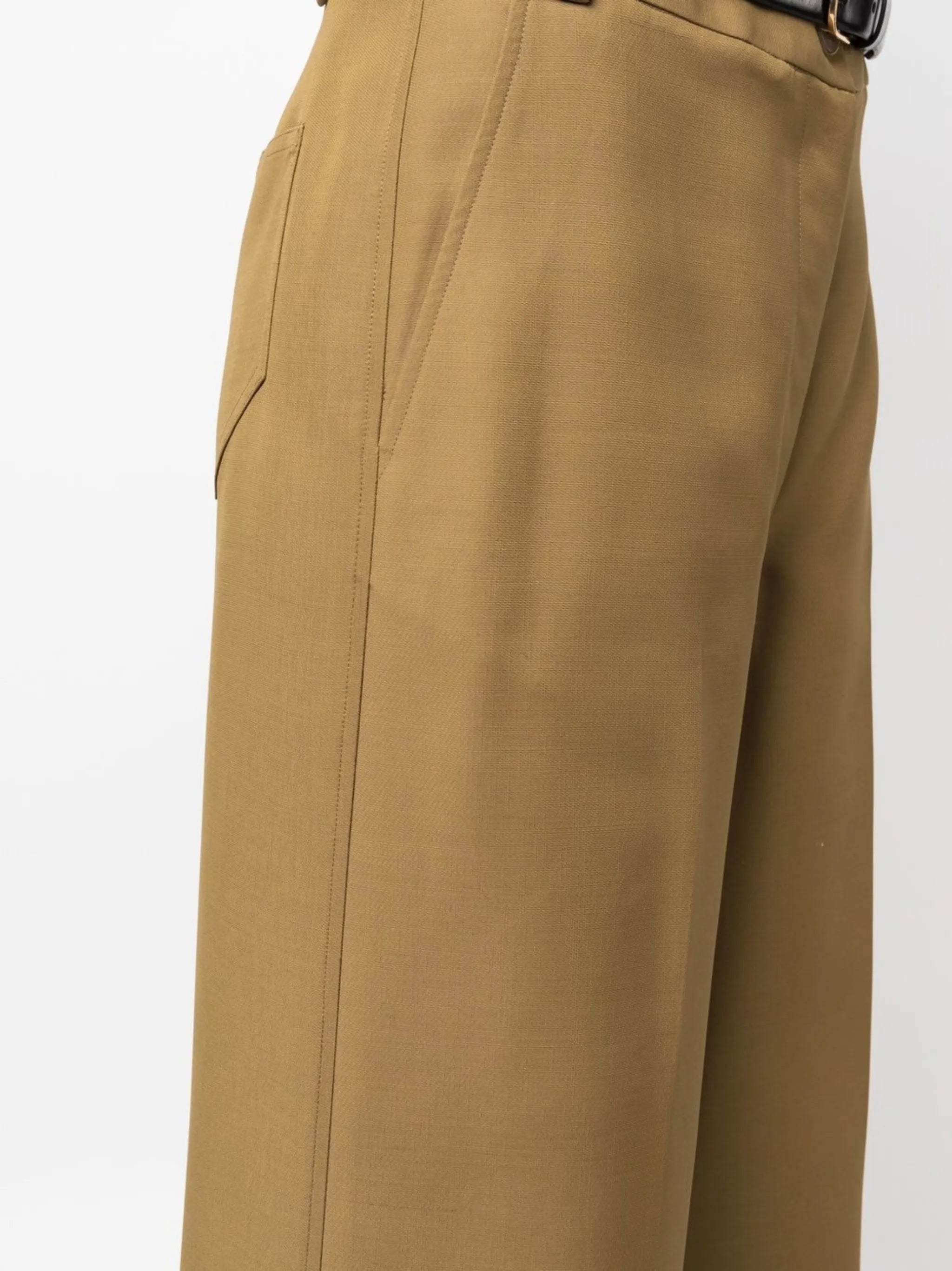 high-waist straight-leg trousers