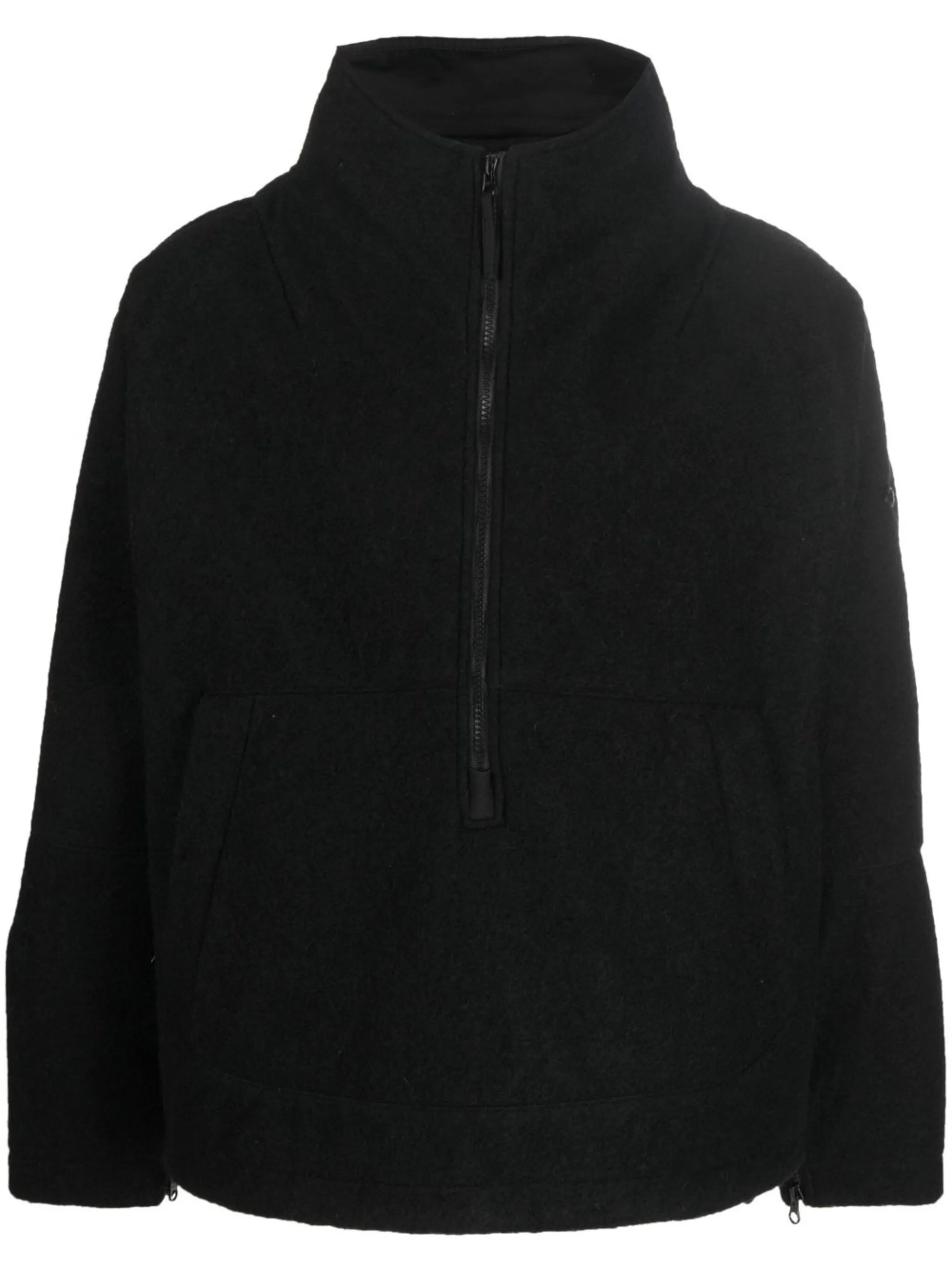 high neck cotton zip-up jacket