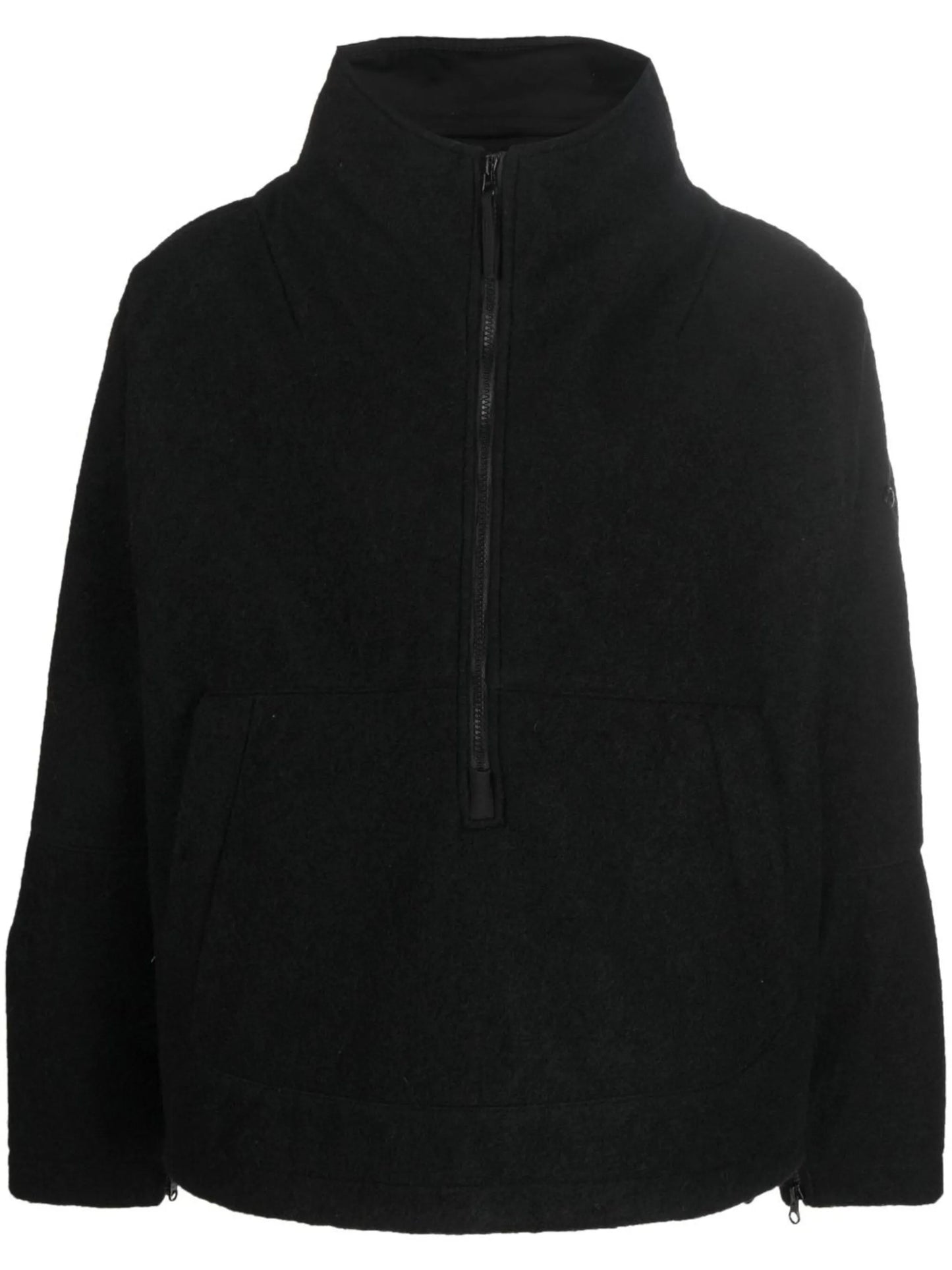 high neck cotton zip-up jacket
