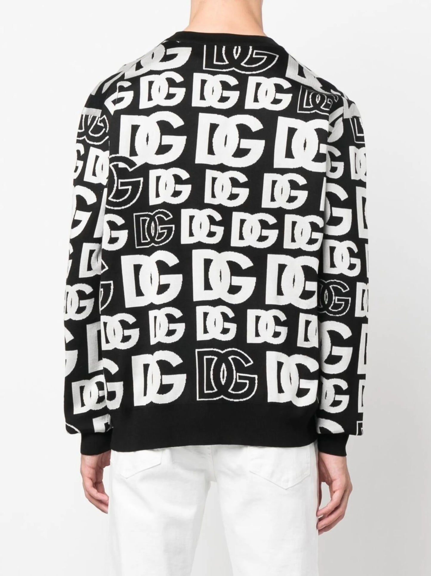 intarsia-logo crew-neck jumper