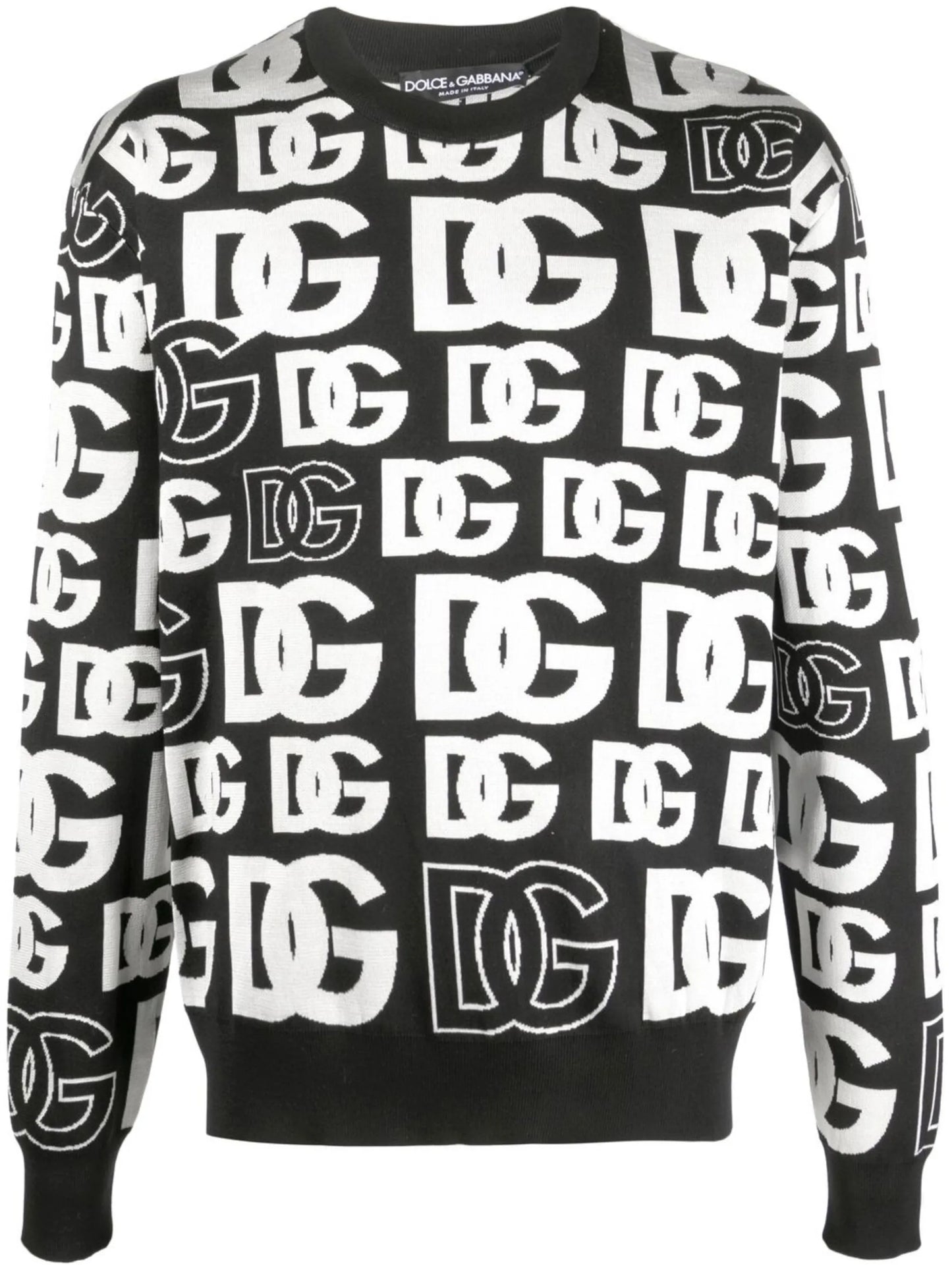 intarsia-logo crew-neck jumper
