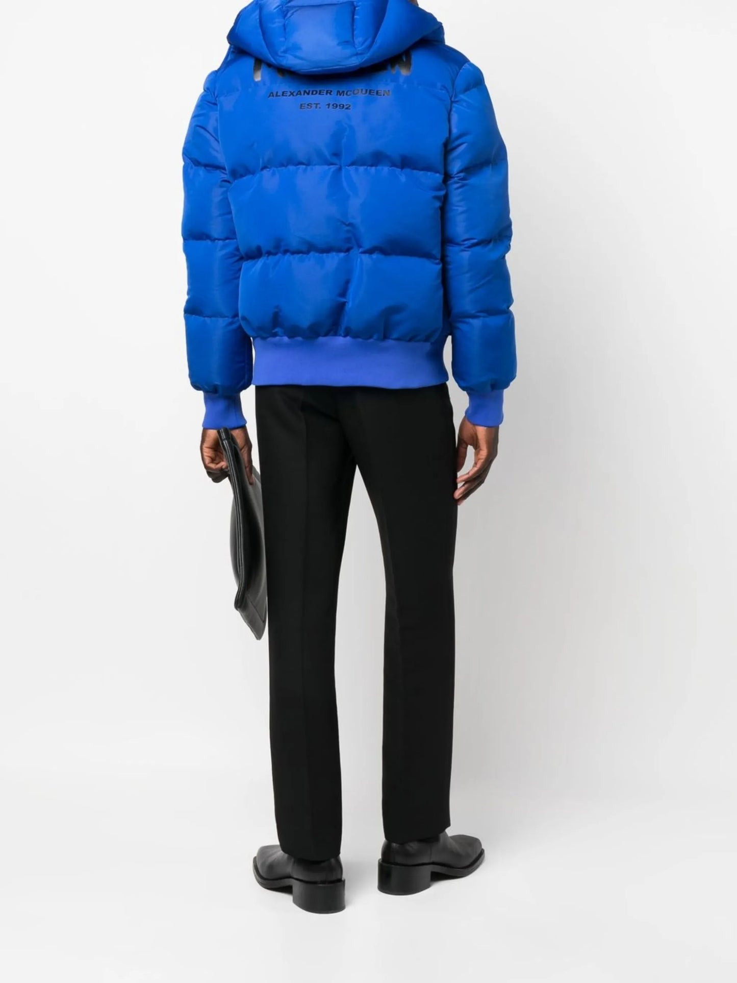 McQueen Graffiti print puffer jacket