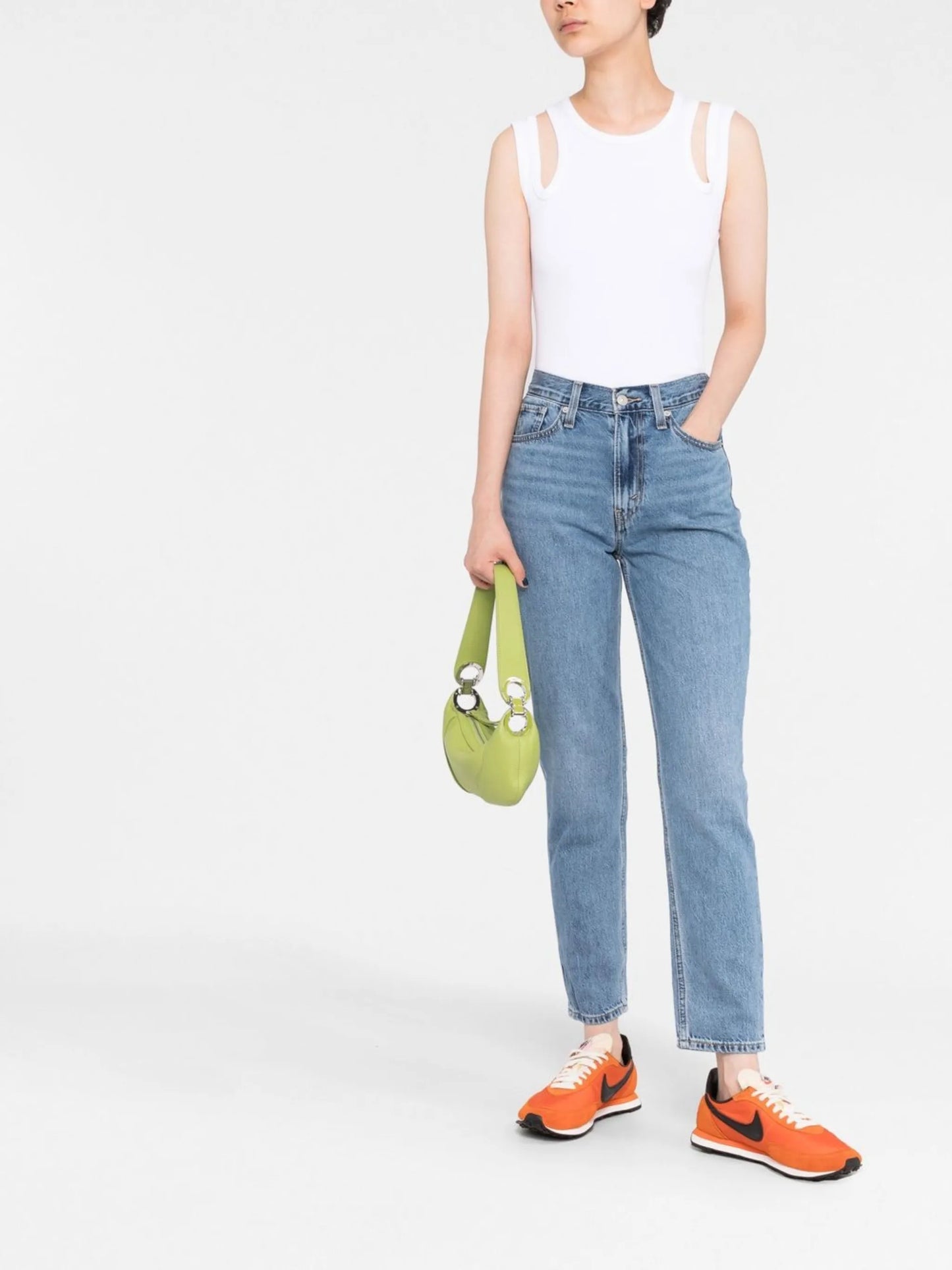 logo-patch denim jeans