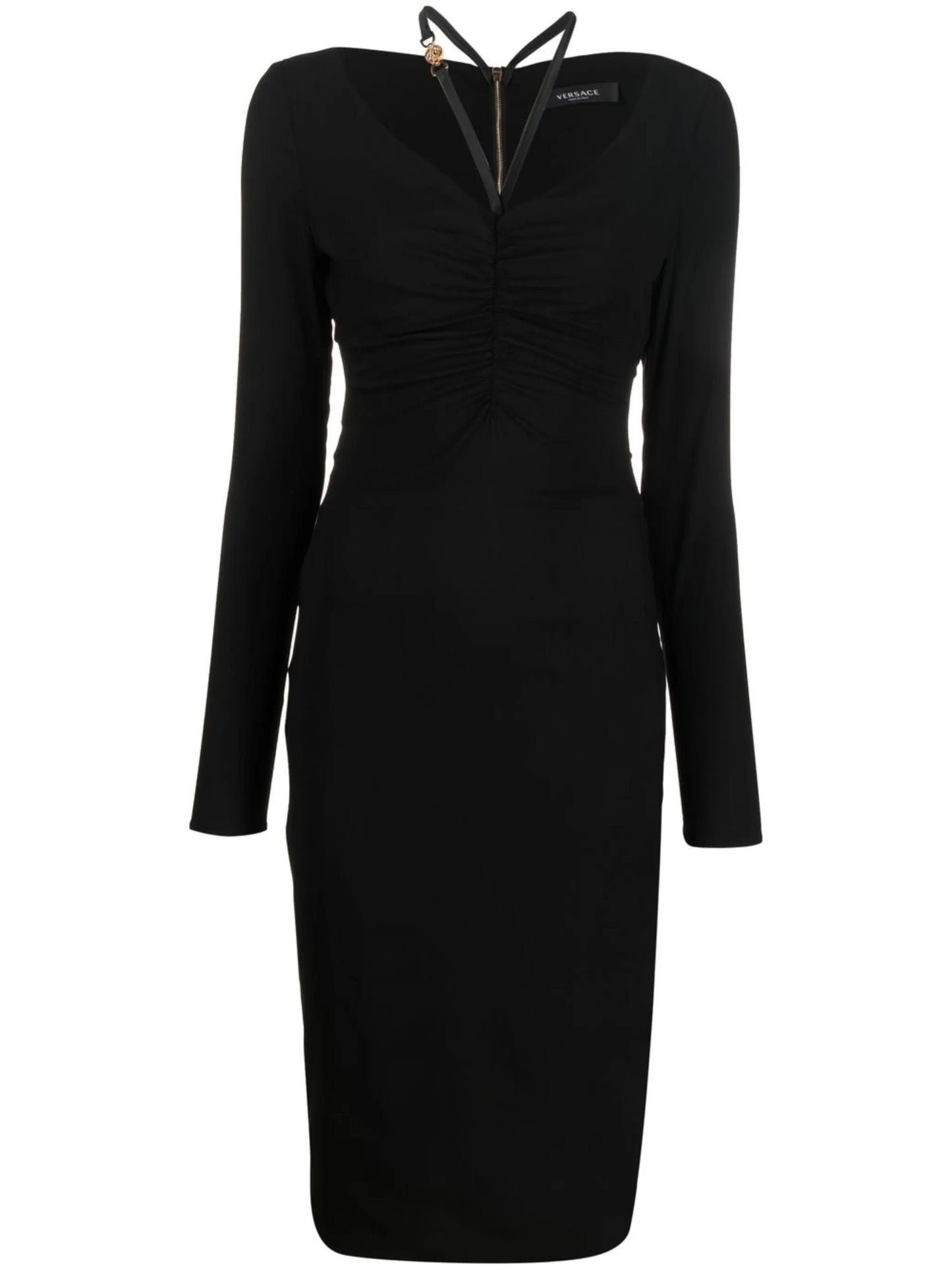Medusa Head ruched midi dress
