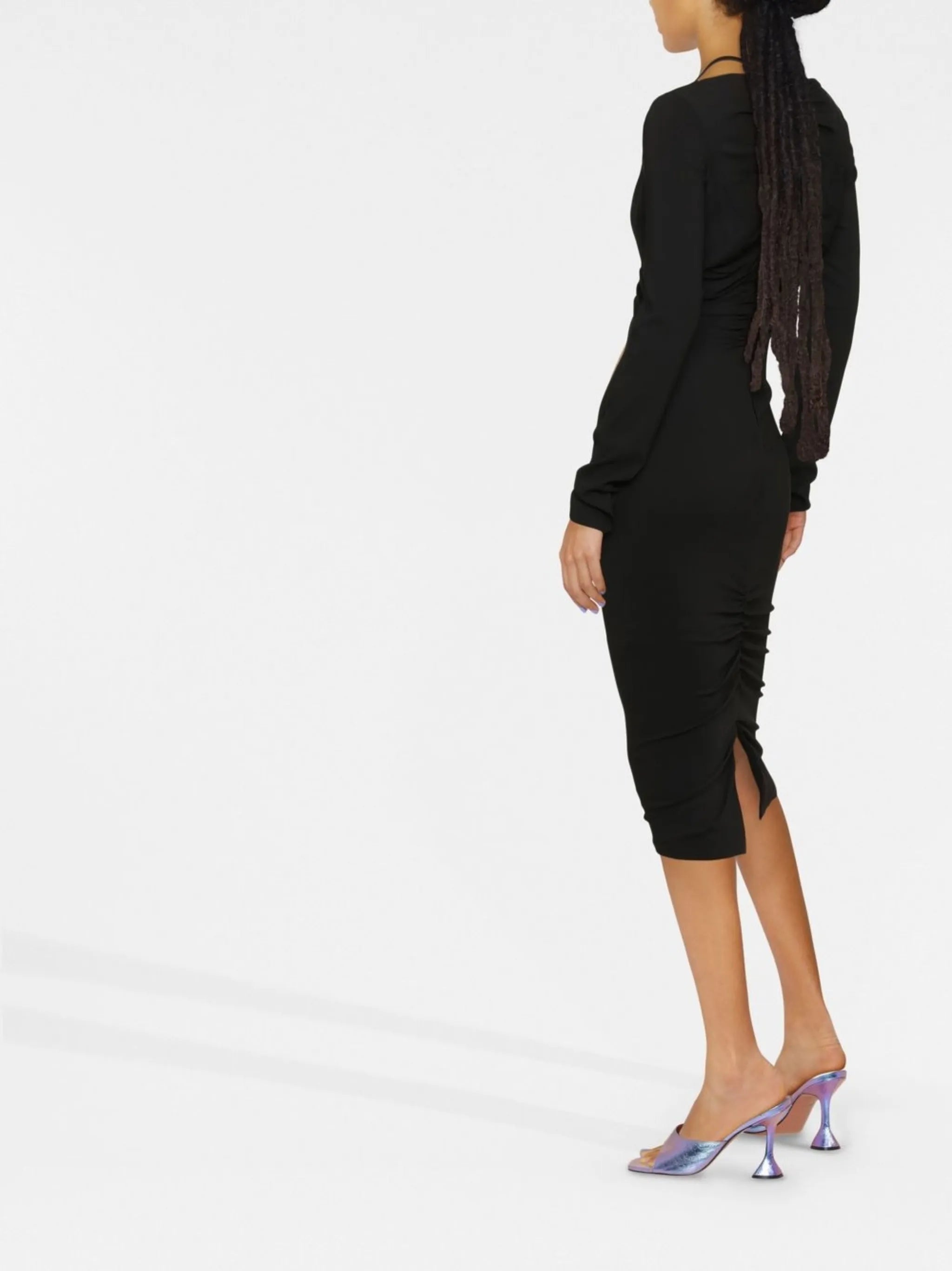 Medusa Head ruched midi dress
