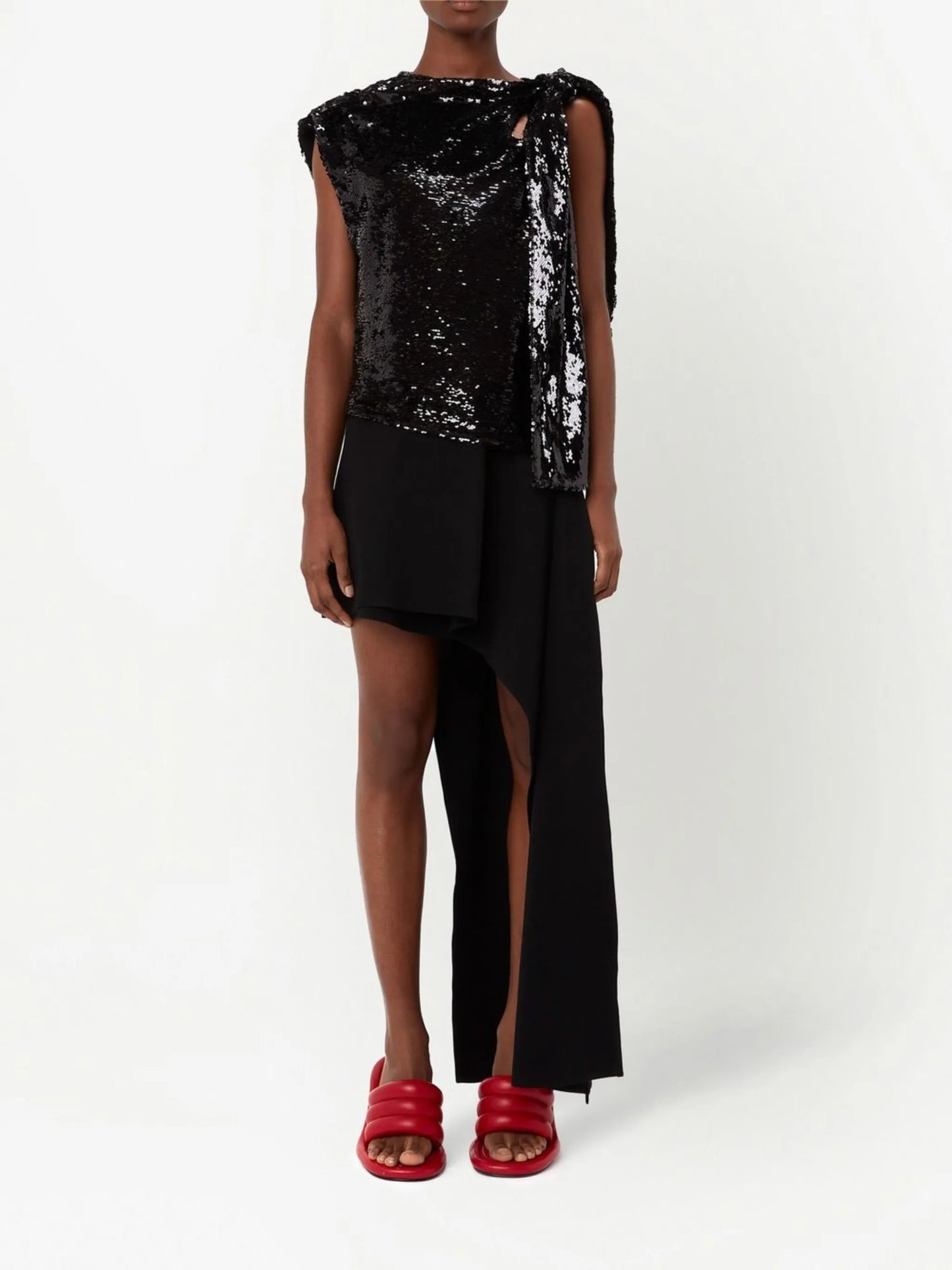 sequinned asymmetric dress