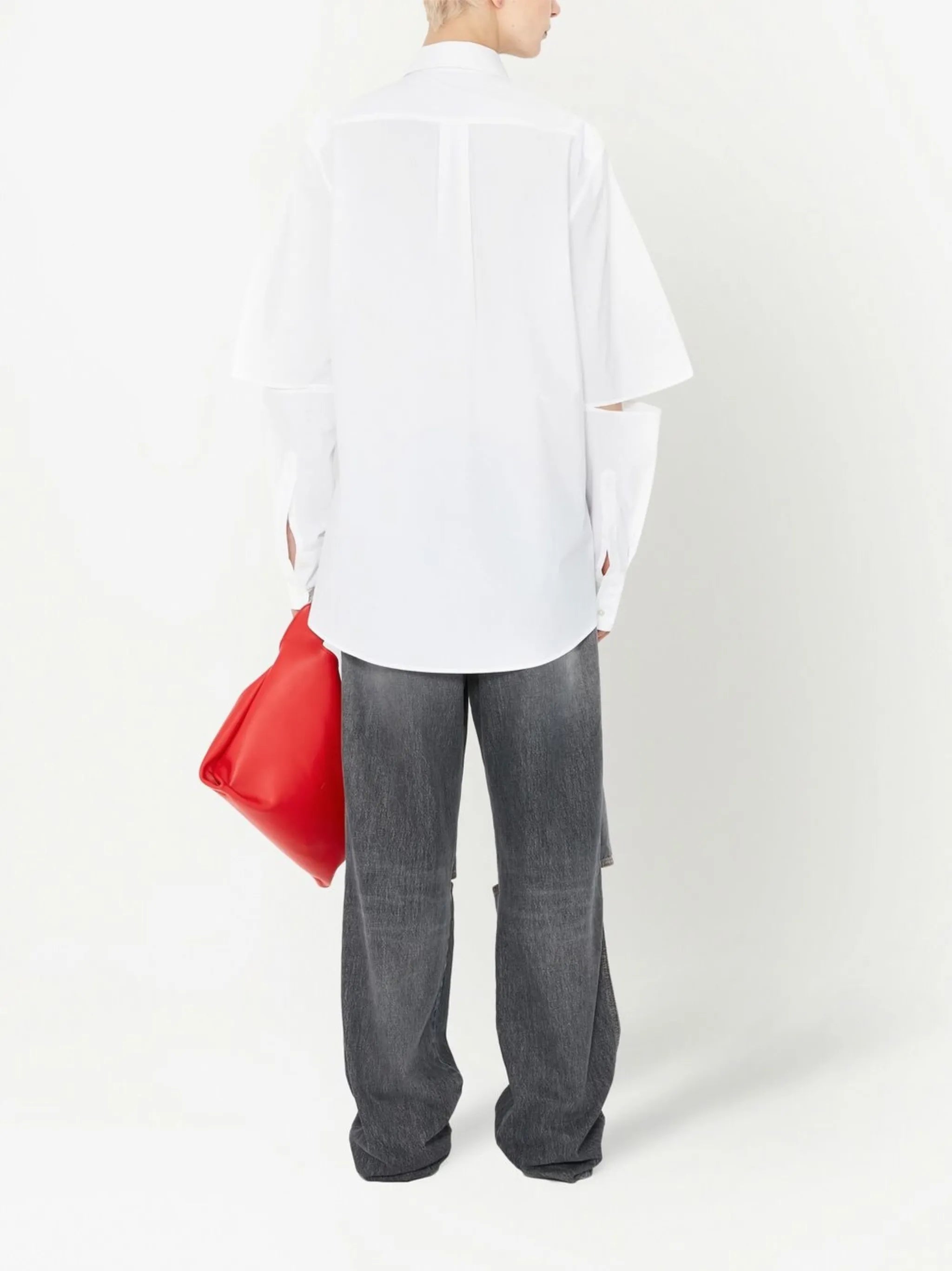 cut-out straight jeans