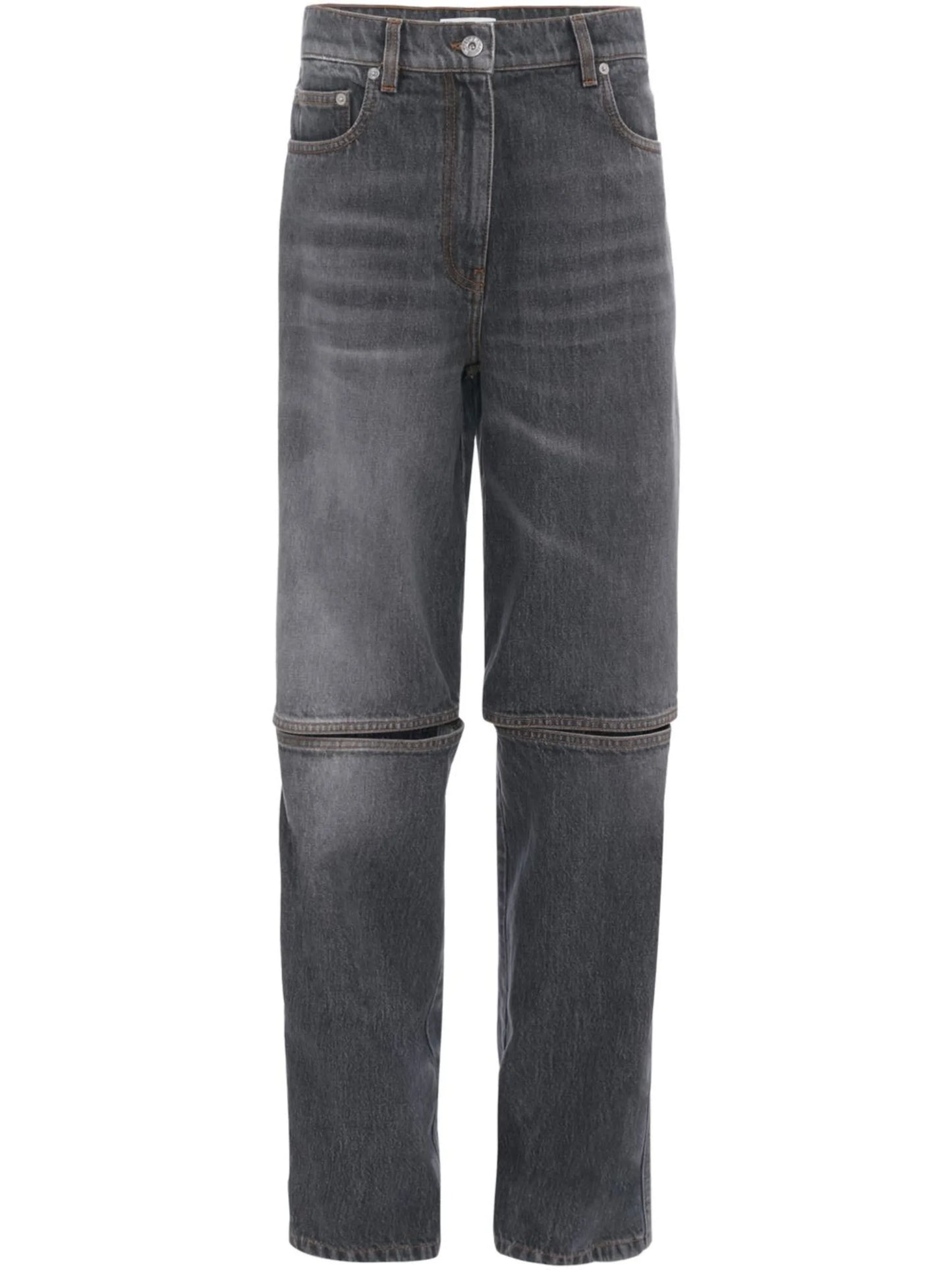 cut-out straight jeans
