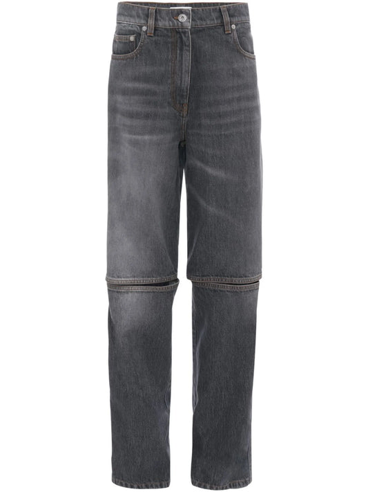 cut-out straight jeans