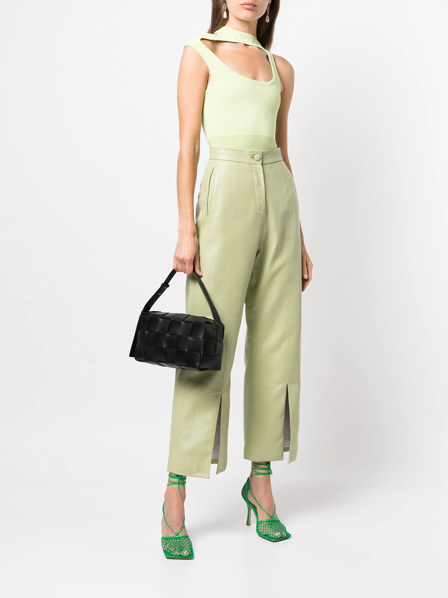 Cassette leather shoulder bag