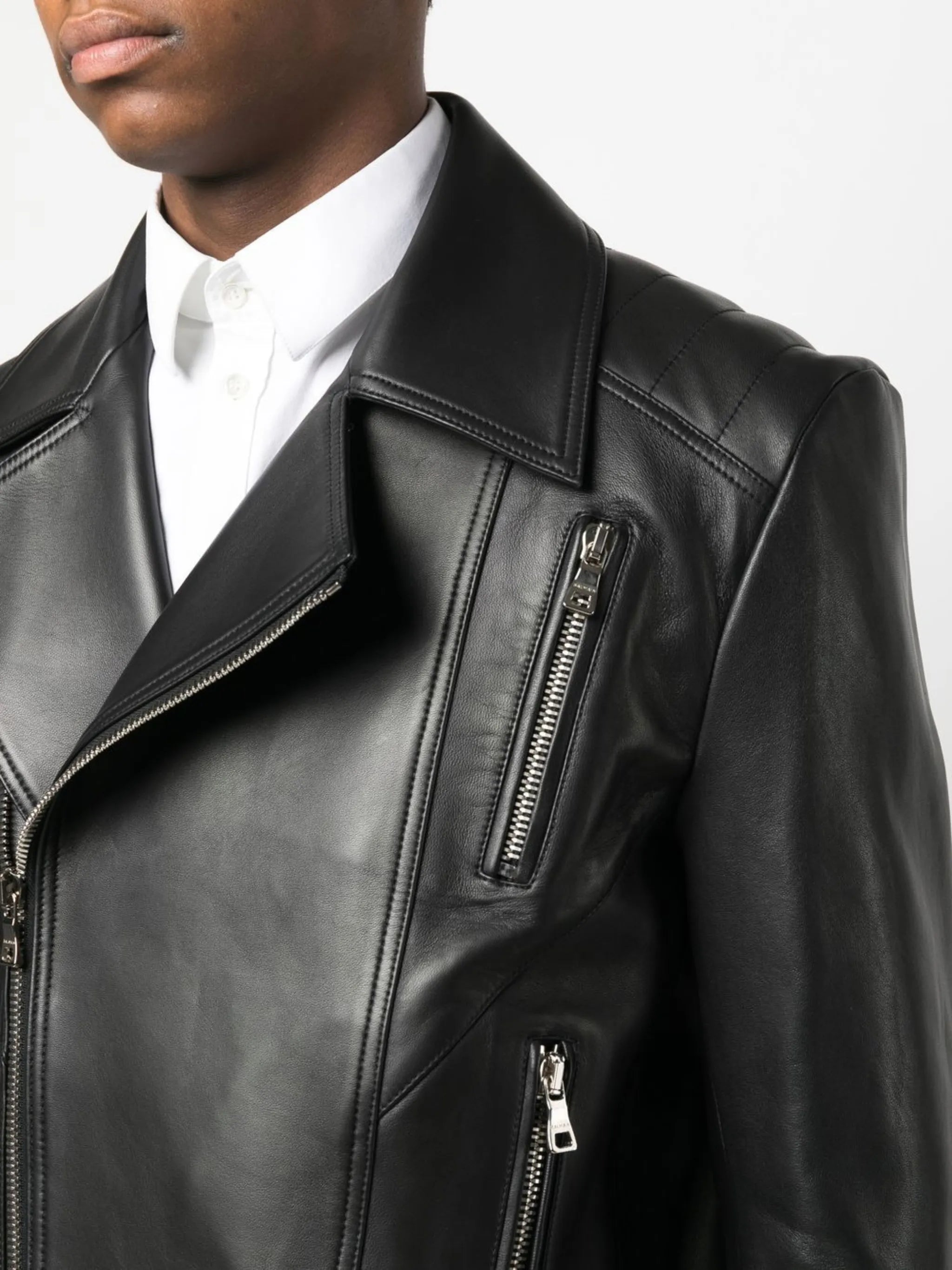zip leather jacket