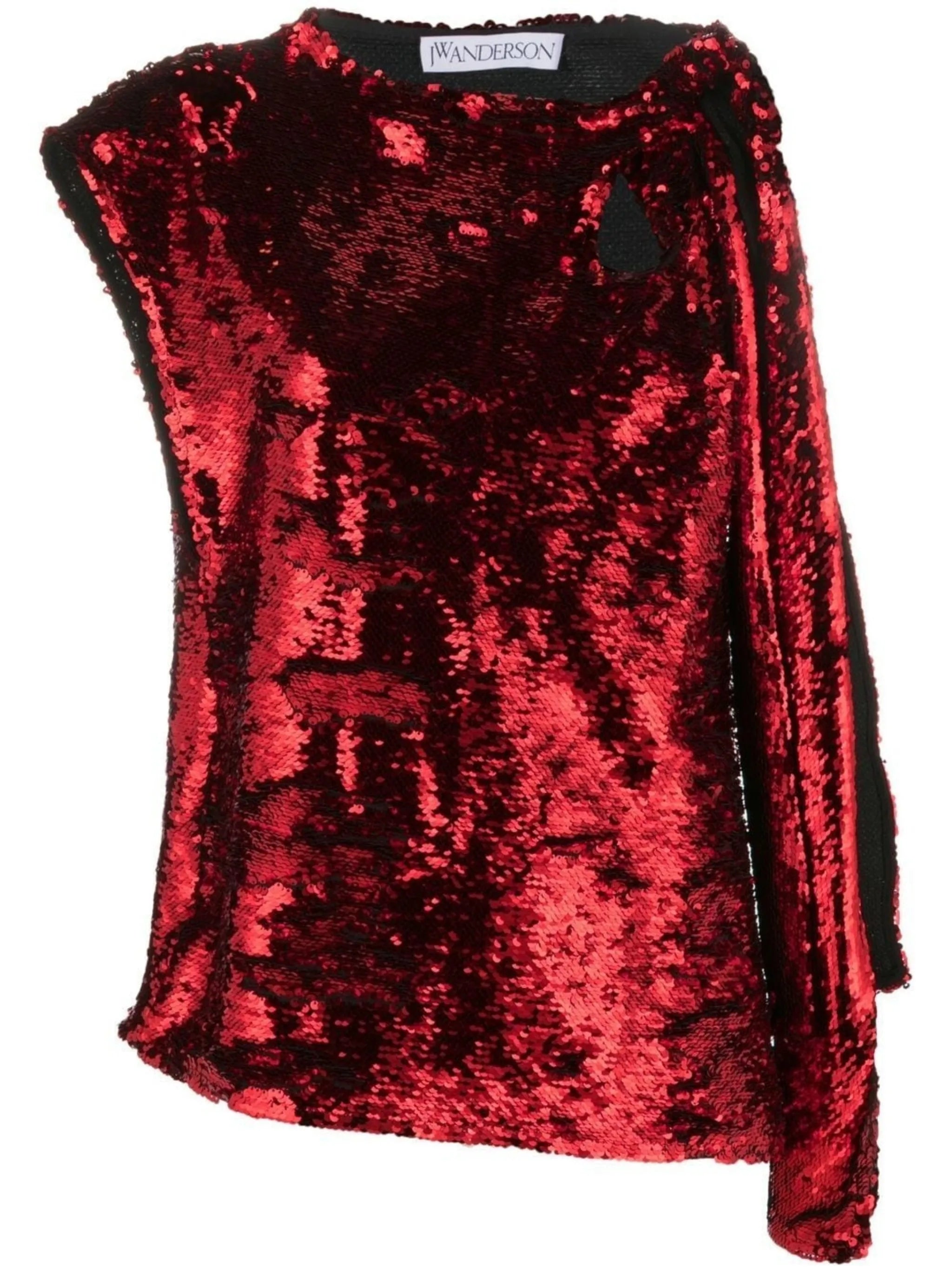 draped-detail sequined blouse