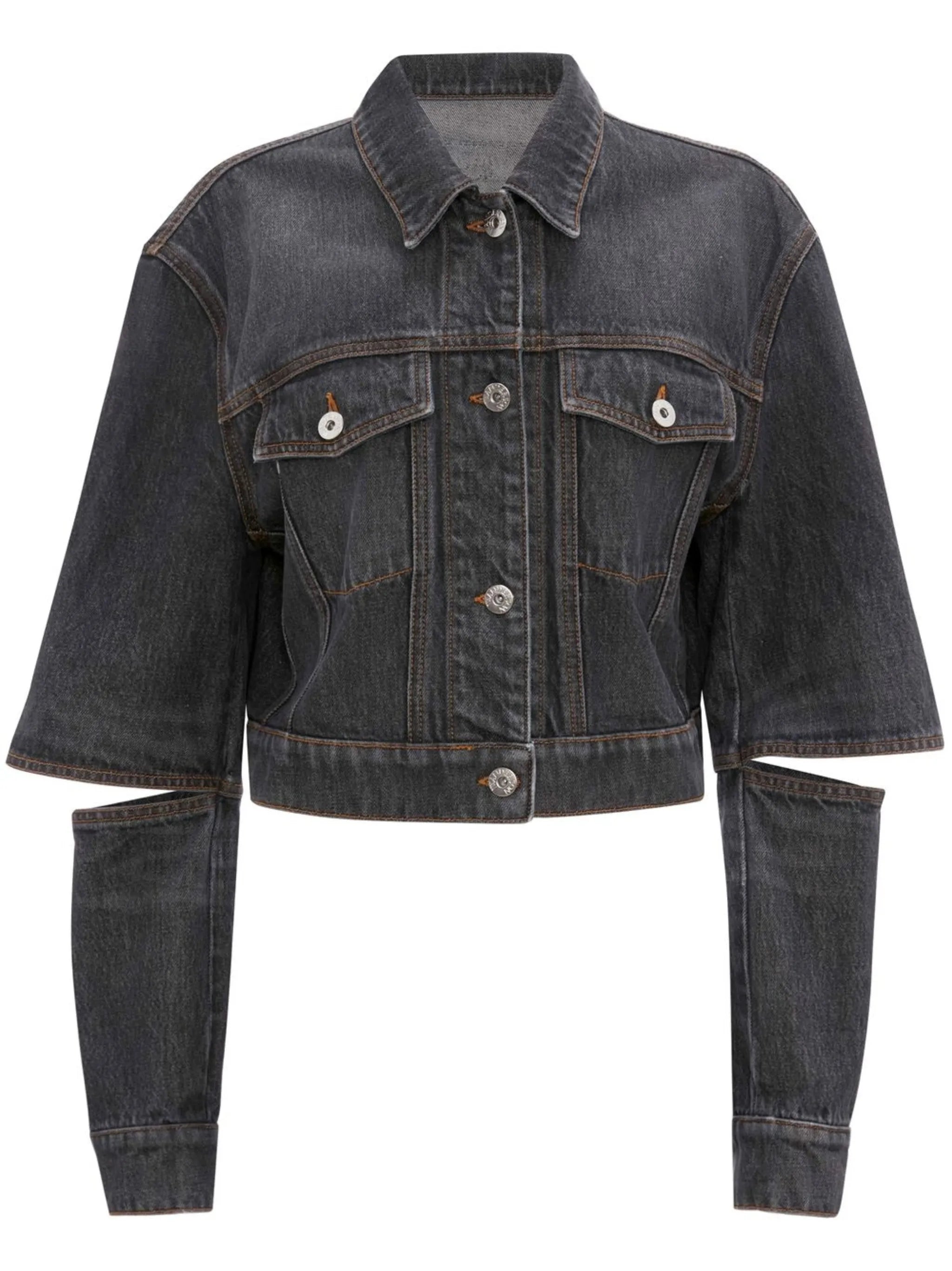 cut-out sleeve trucker jacket