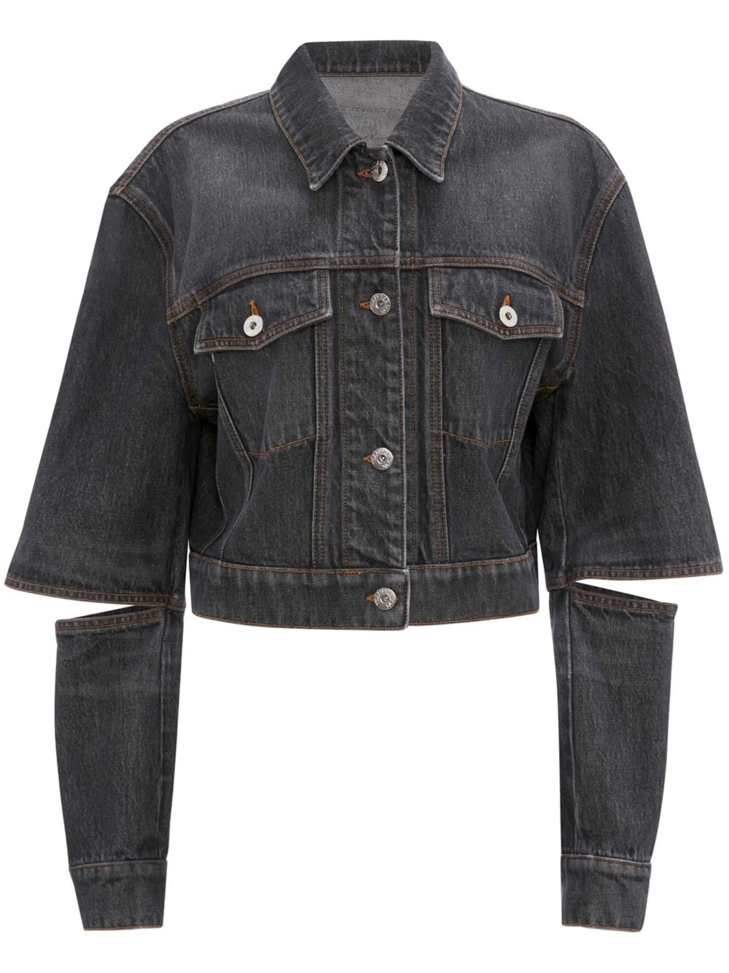 cut-out sleeve trucker jacket