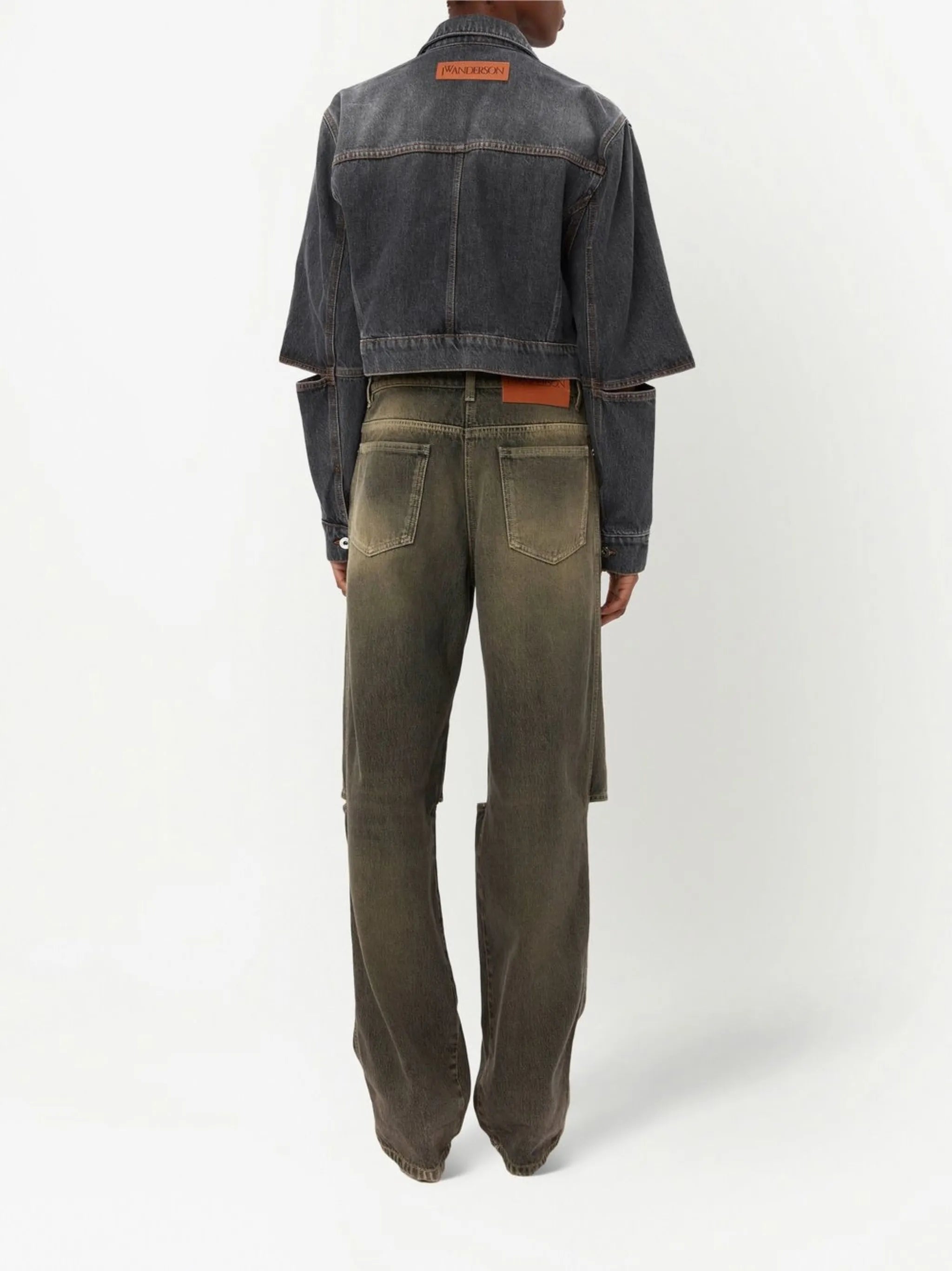 cut-out sleeve trucker jacket