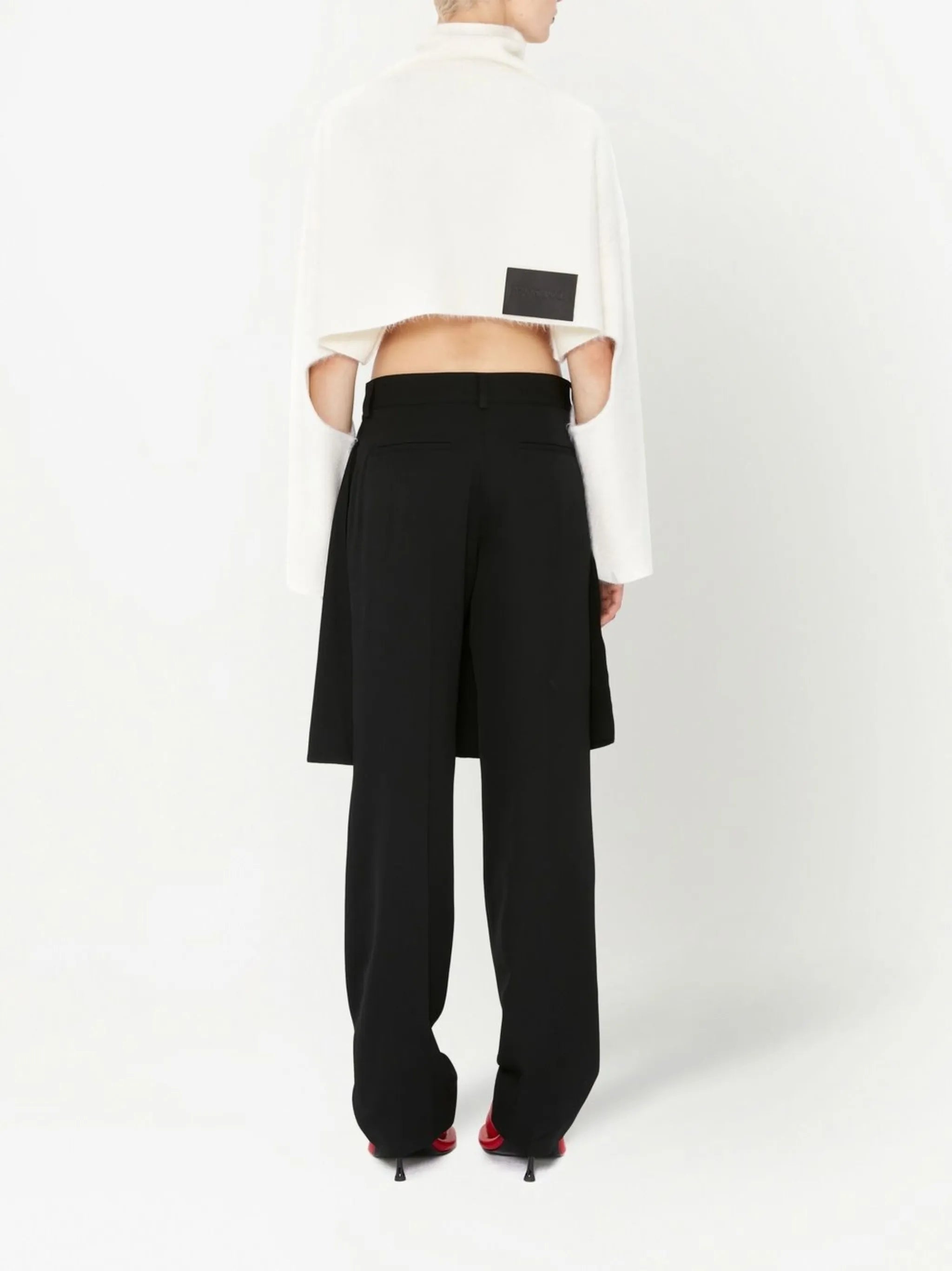layered skirt-design trousers