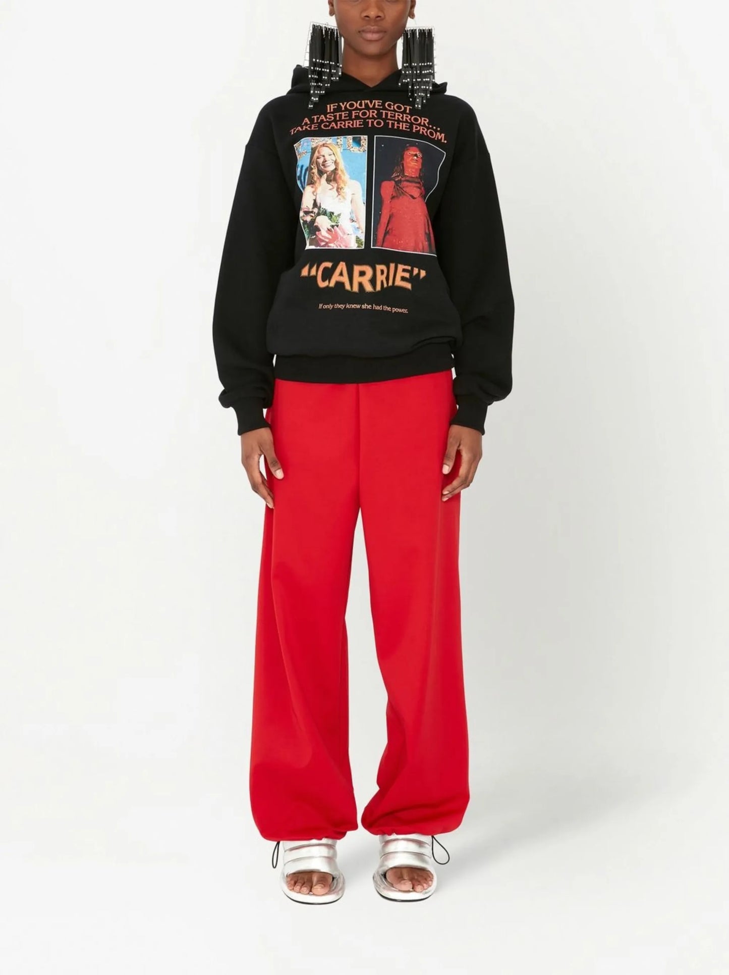 graphic-print cotton hoodie