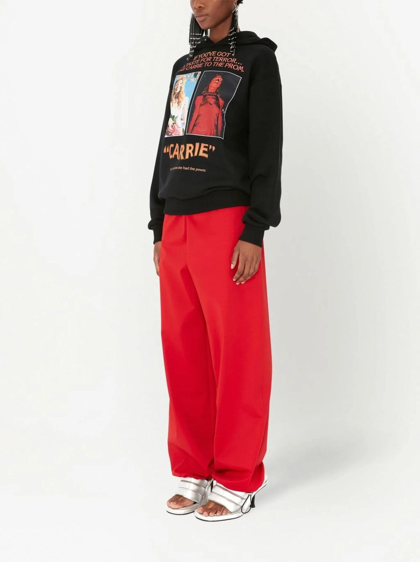 graphic-print cotton hoodie
