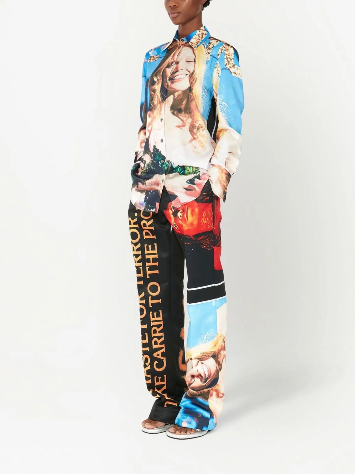 Carrie-print tailored trousers