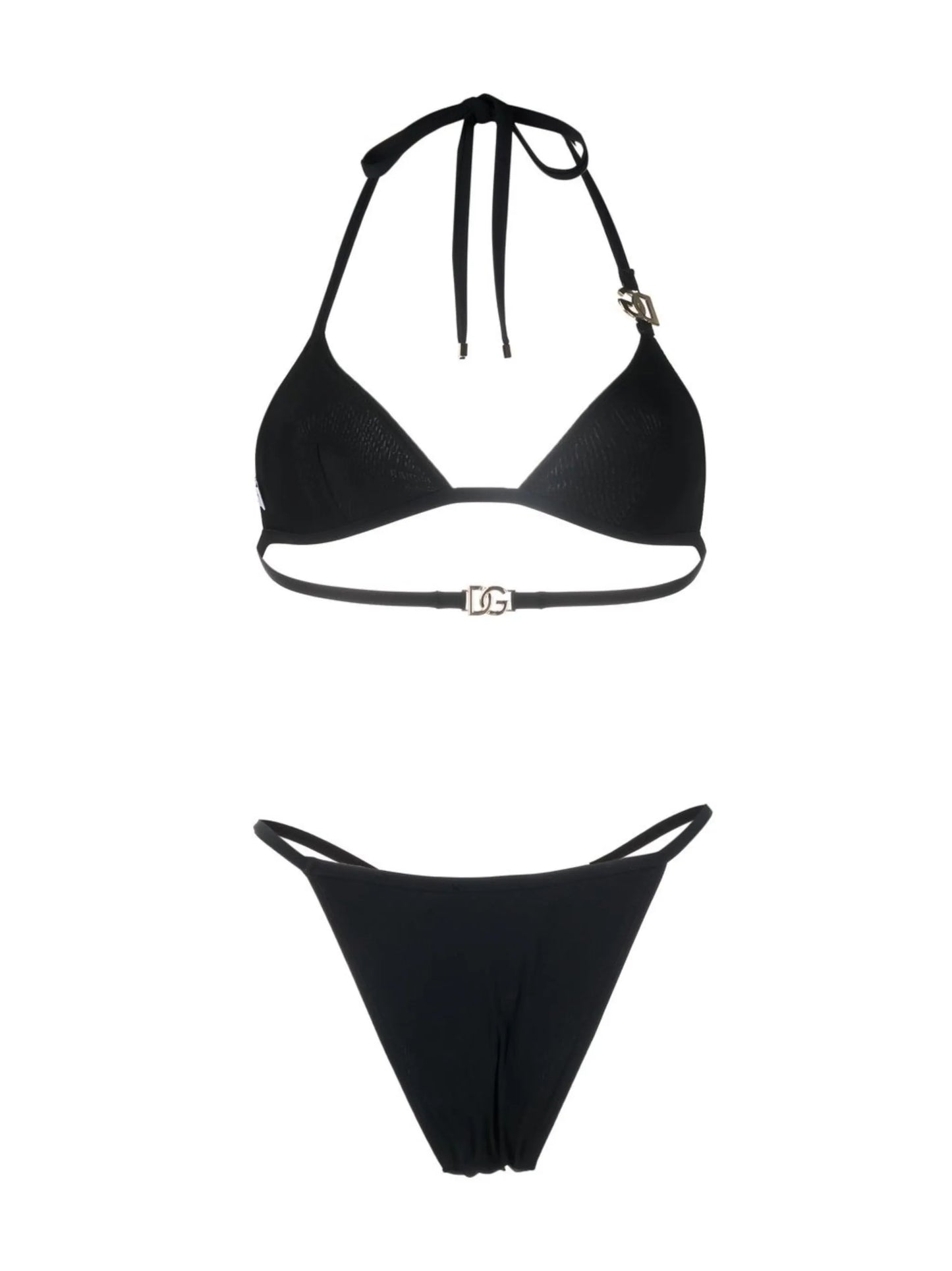 logo-plaque halterneck bikini set