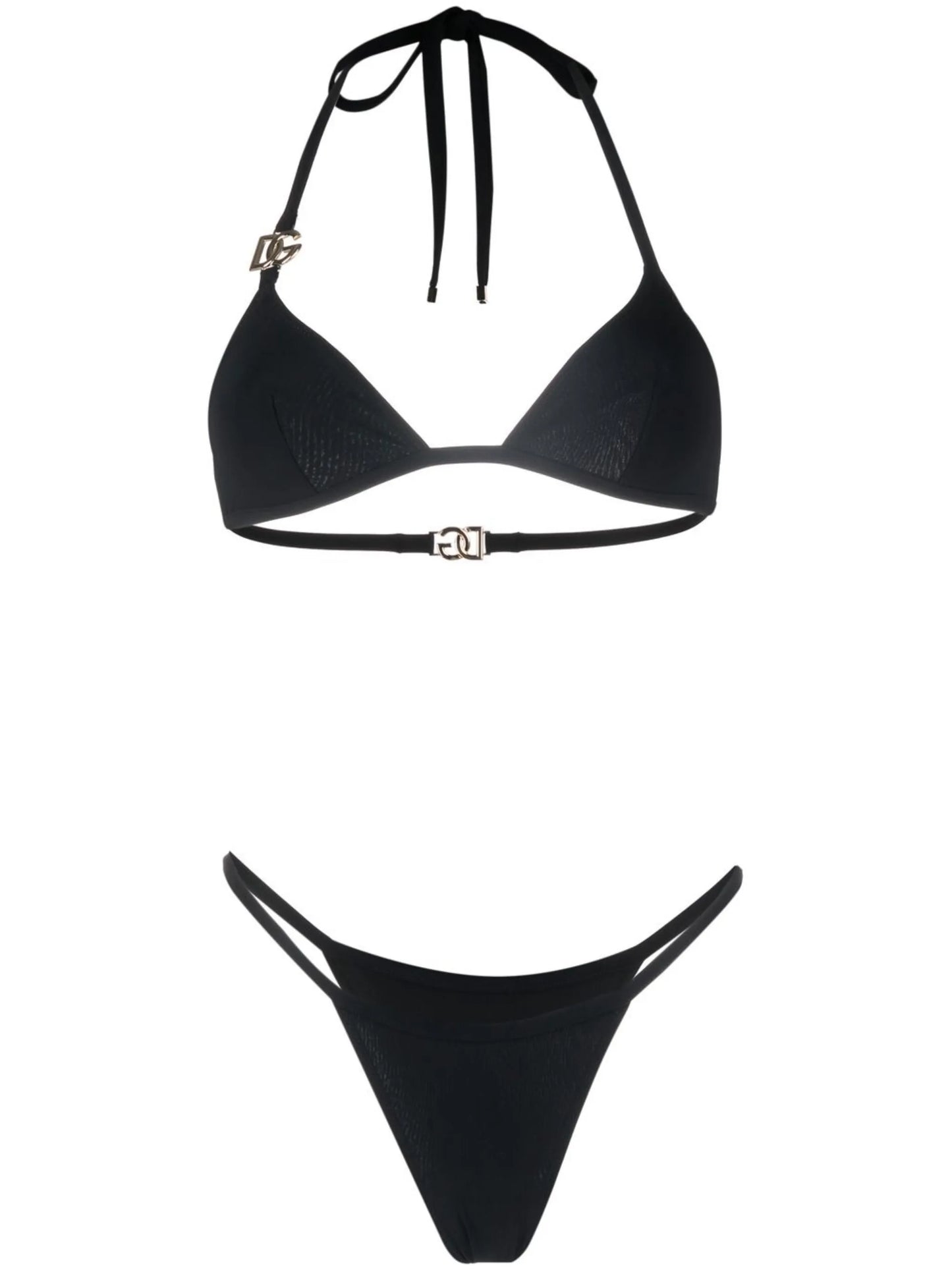 logo-plaque halterneck bikini set