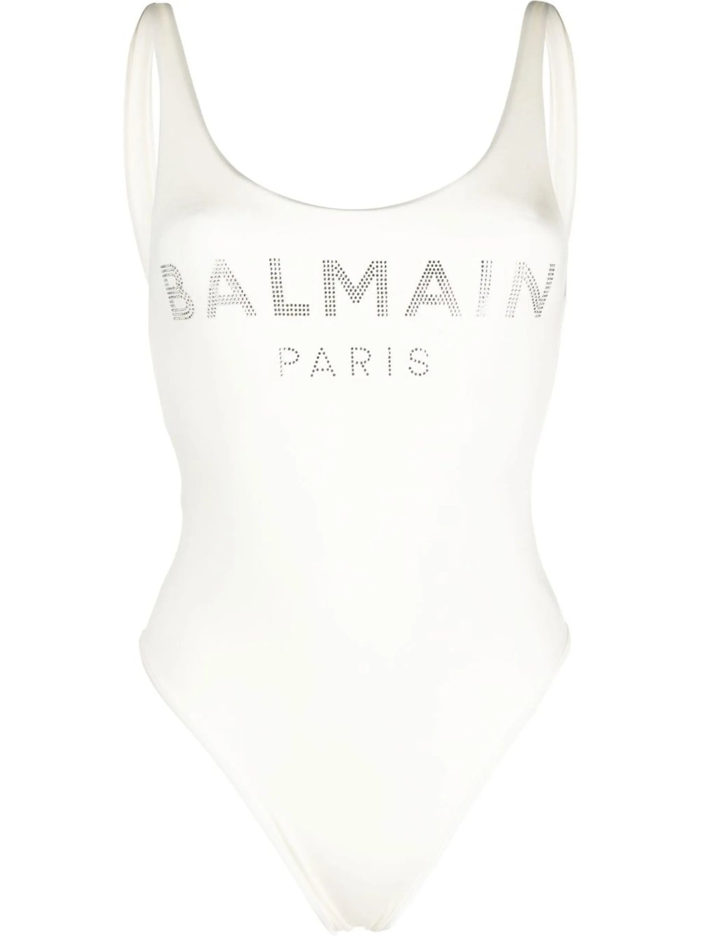 rhinestone-logo swimsuit