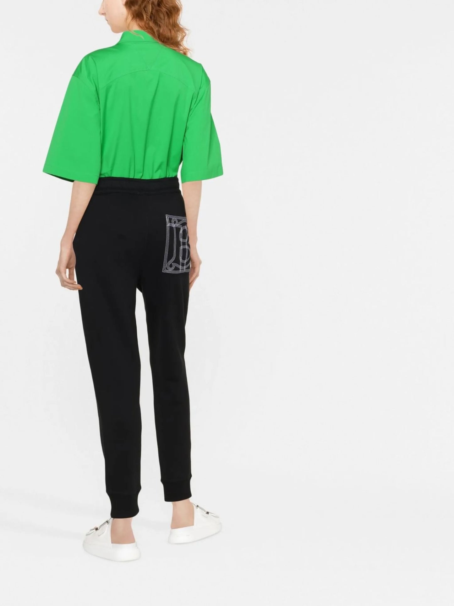 embroidered-logo tapered track pants