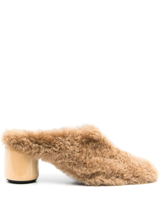 faux-fur design slip-on 80mm mules