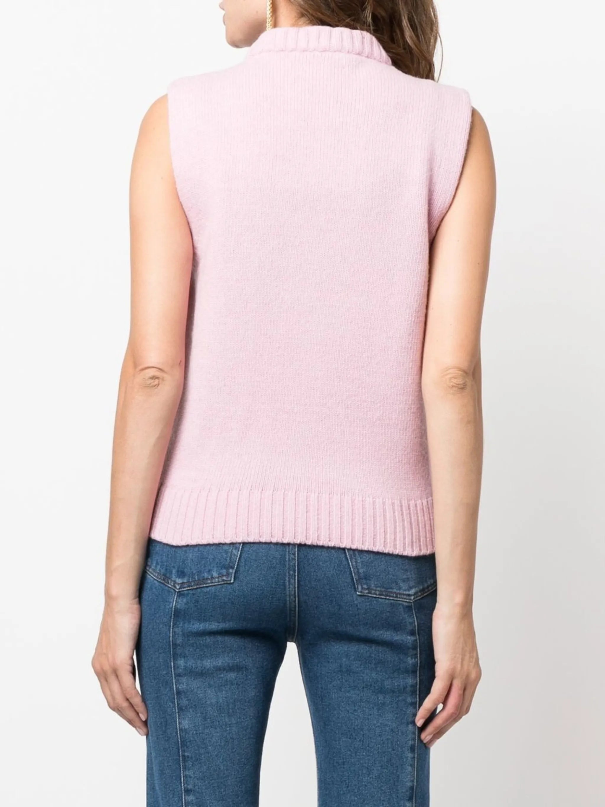 intarsia-logo knitted vest