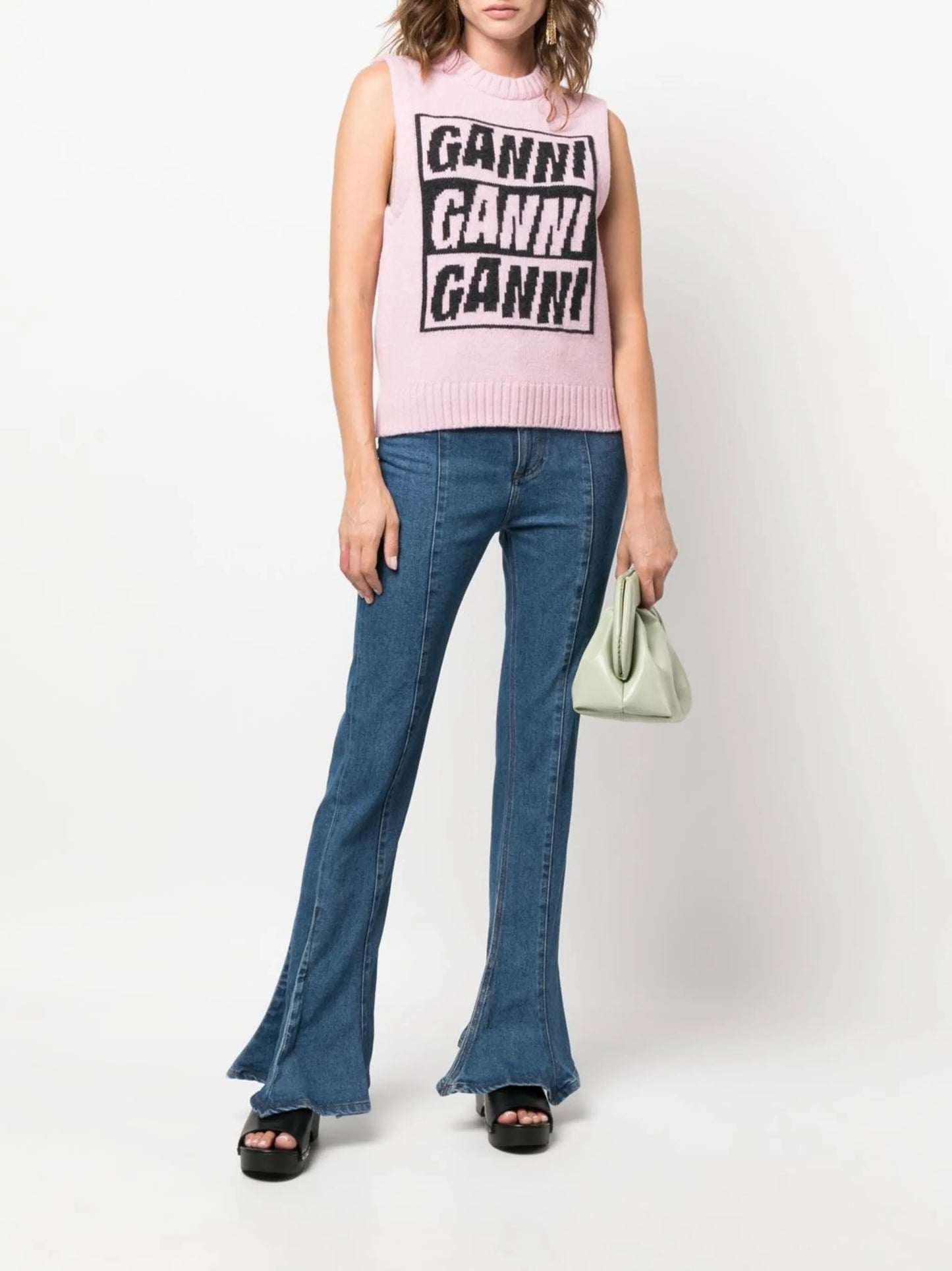 intarsia-logo knitted vest