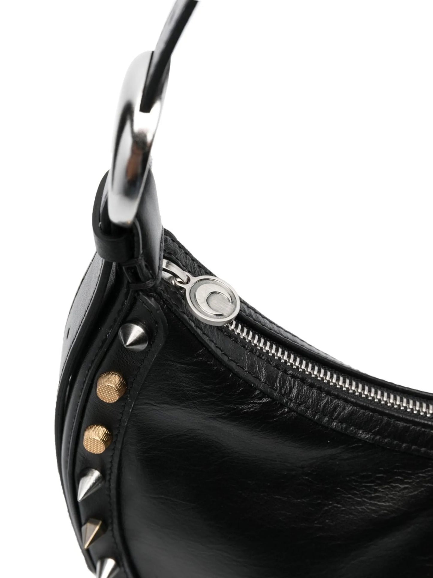 Crescent Moon studded shoulder bag
