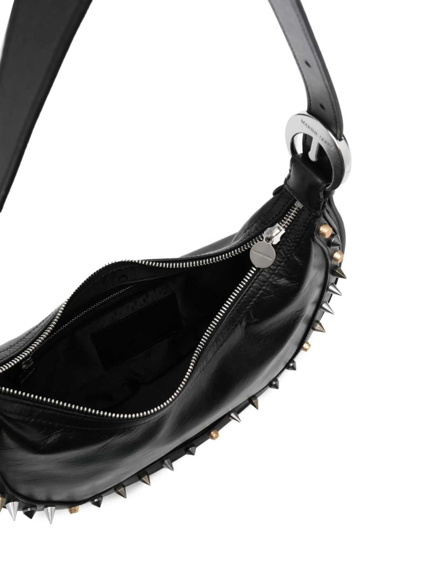 Crescent Moon studded shoulder bag